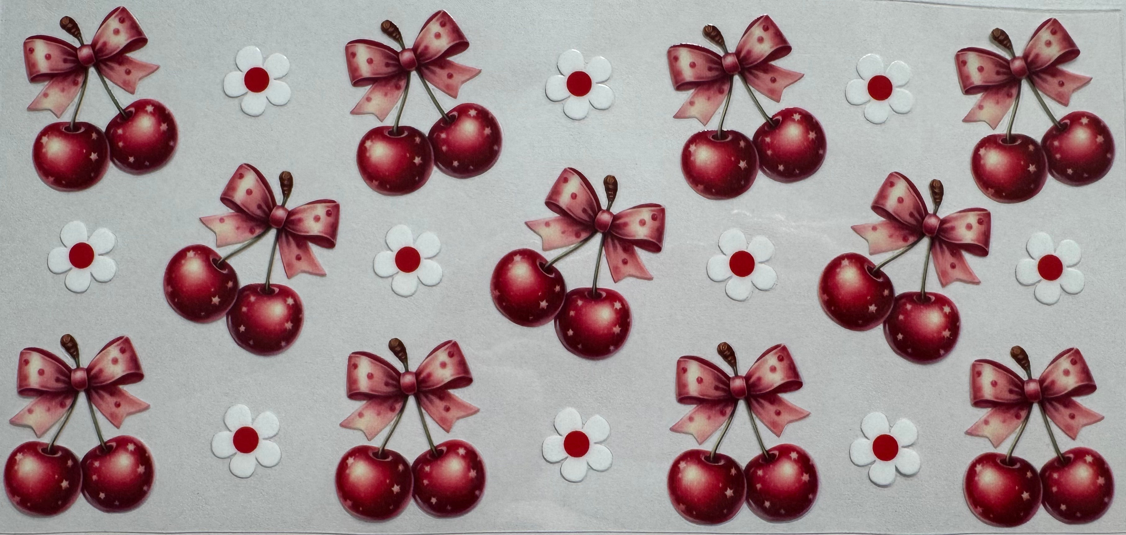 Cherries and bows 16oz Uv DTF Wrap #2
