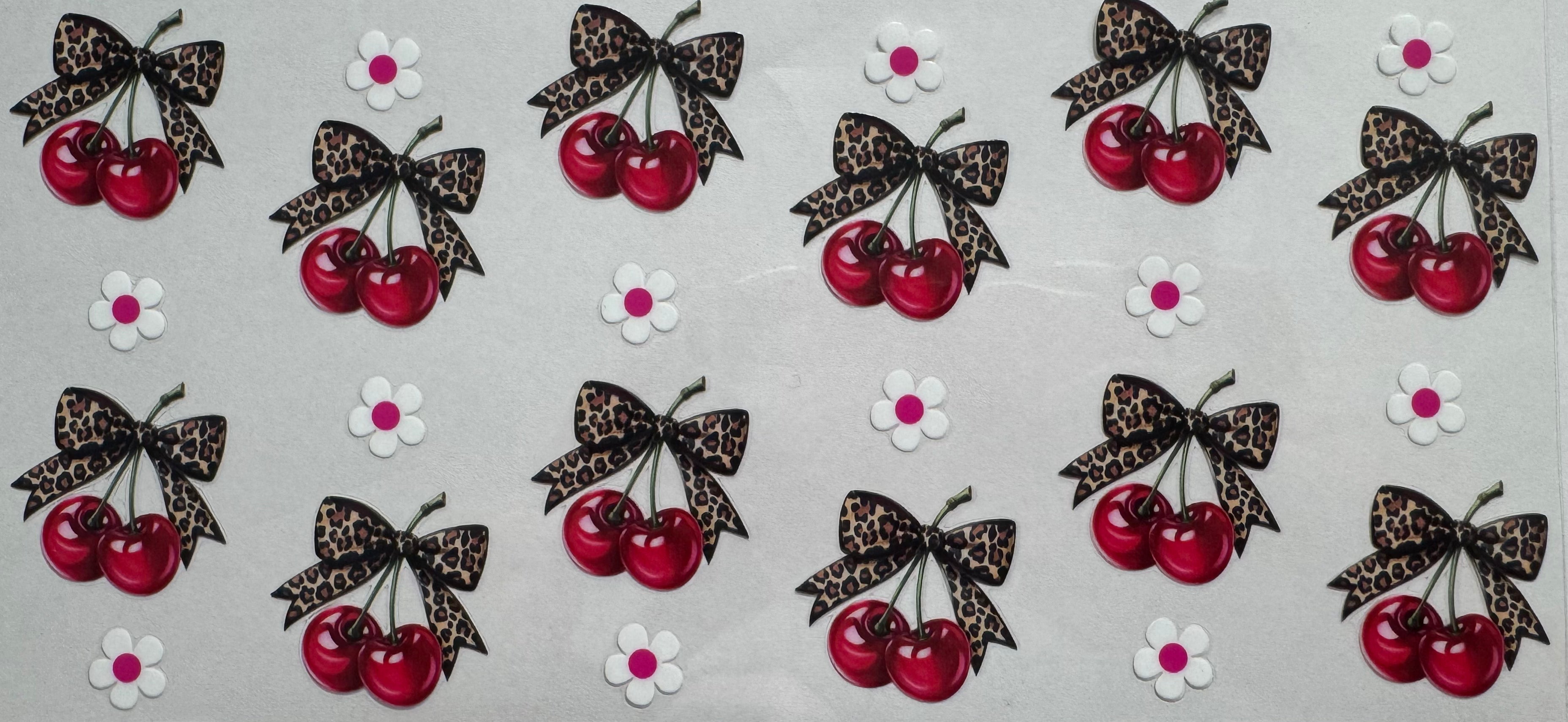 Cherries and bows 16oz Uv DTF Wrap #3