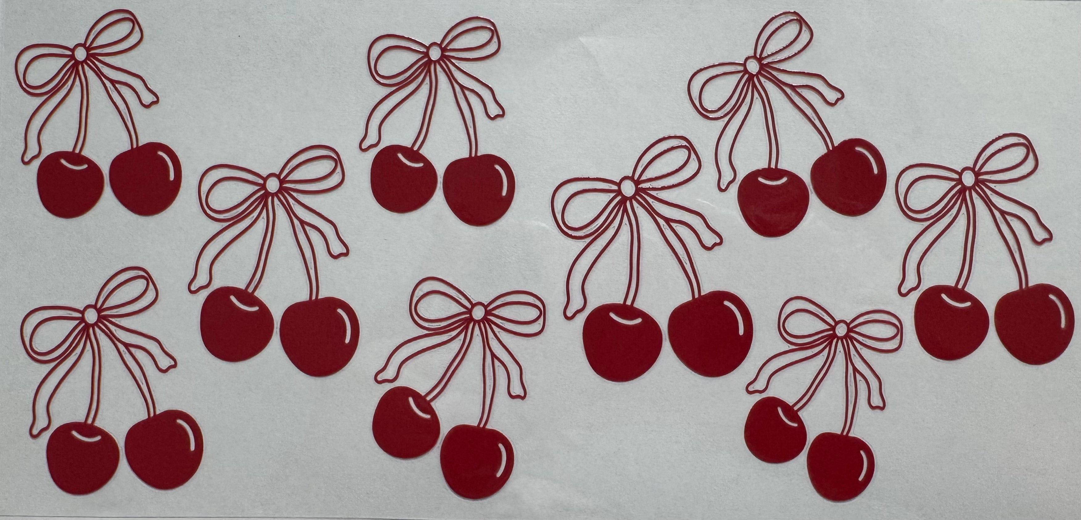 Cherries and bows 16oz Uv DTF Wrap #5