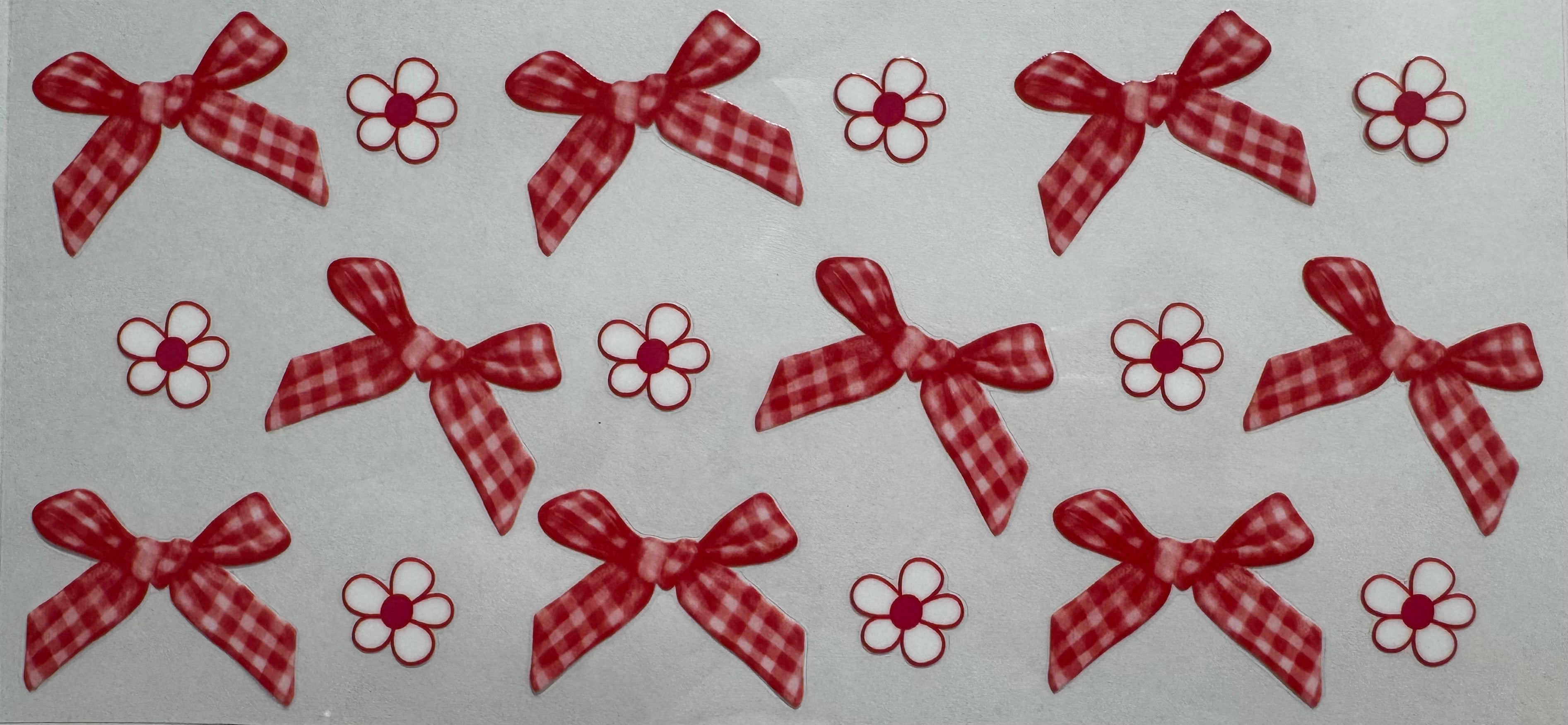 Red bows 16oz Uv DTF Wrap