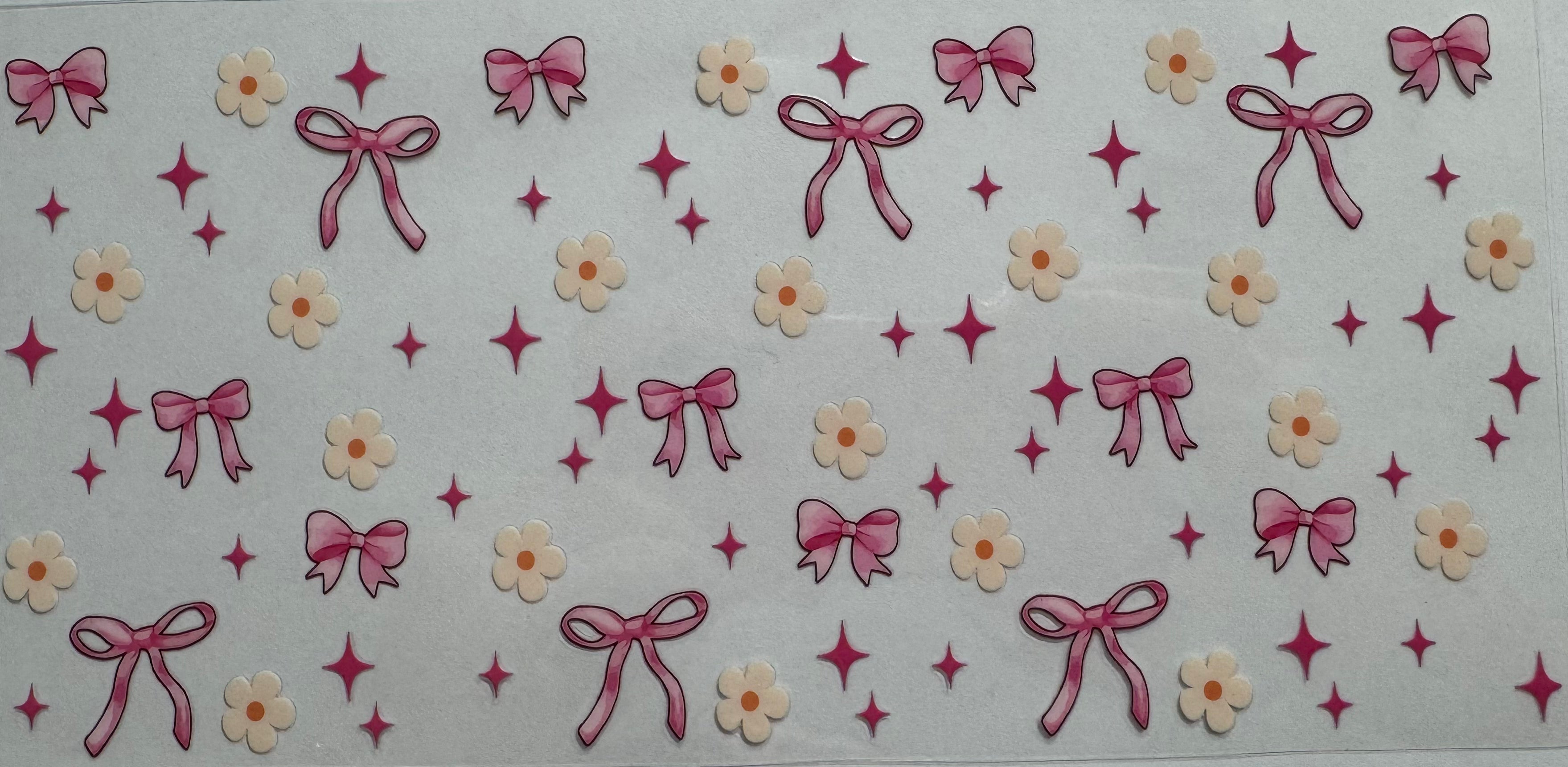 Bows and flowers 16oz Uv DTF Wrap