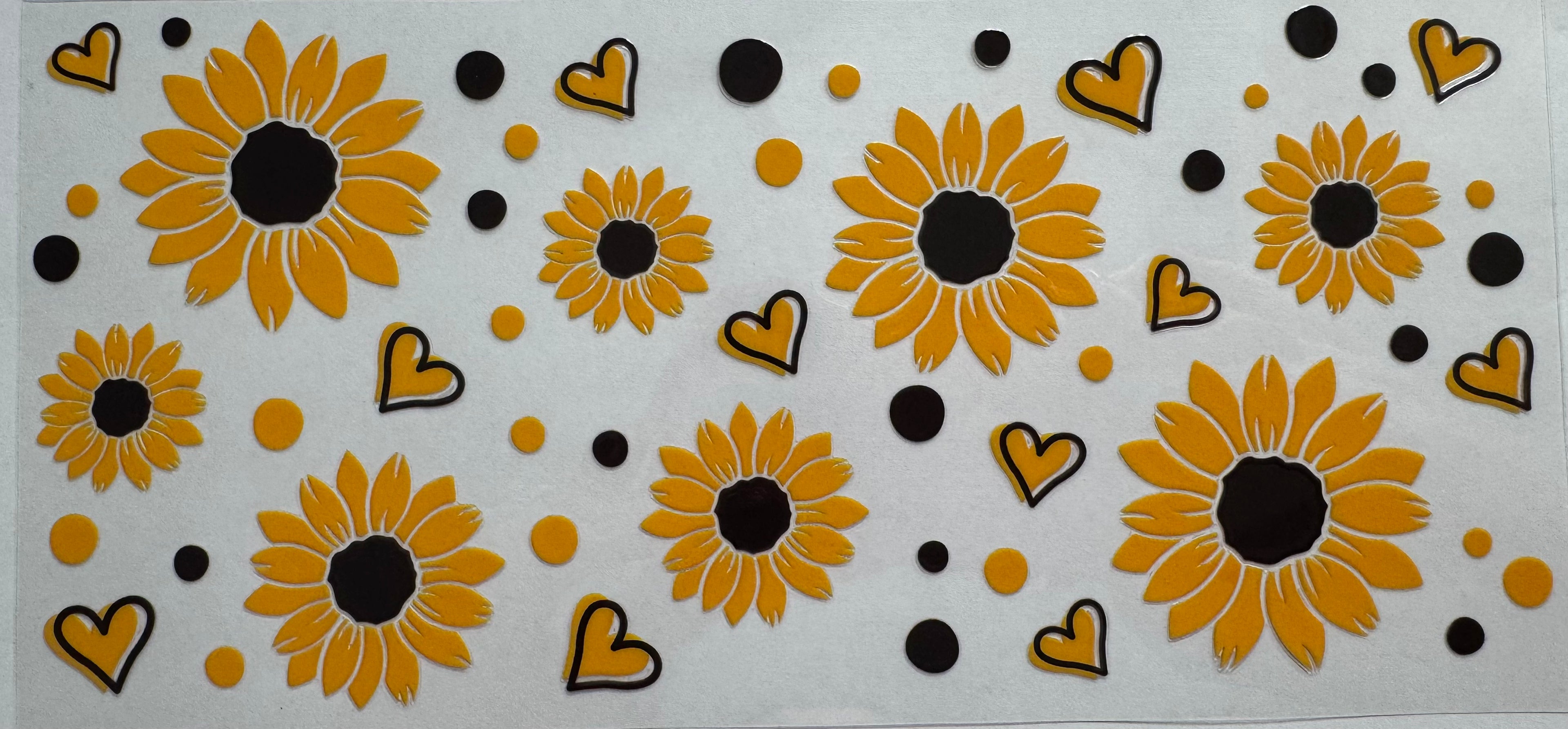 Yellow flowers 16oz Uv DTF Wrap
