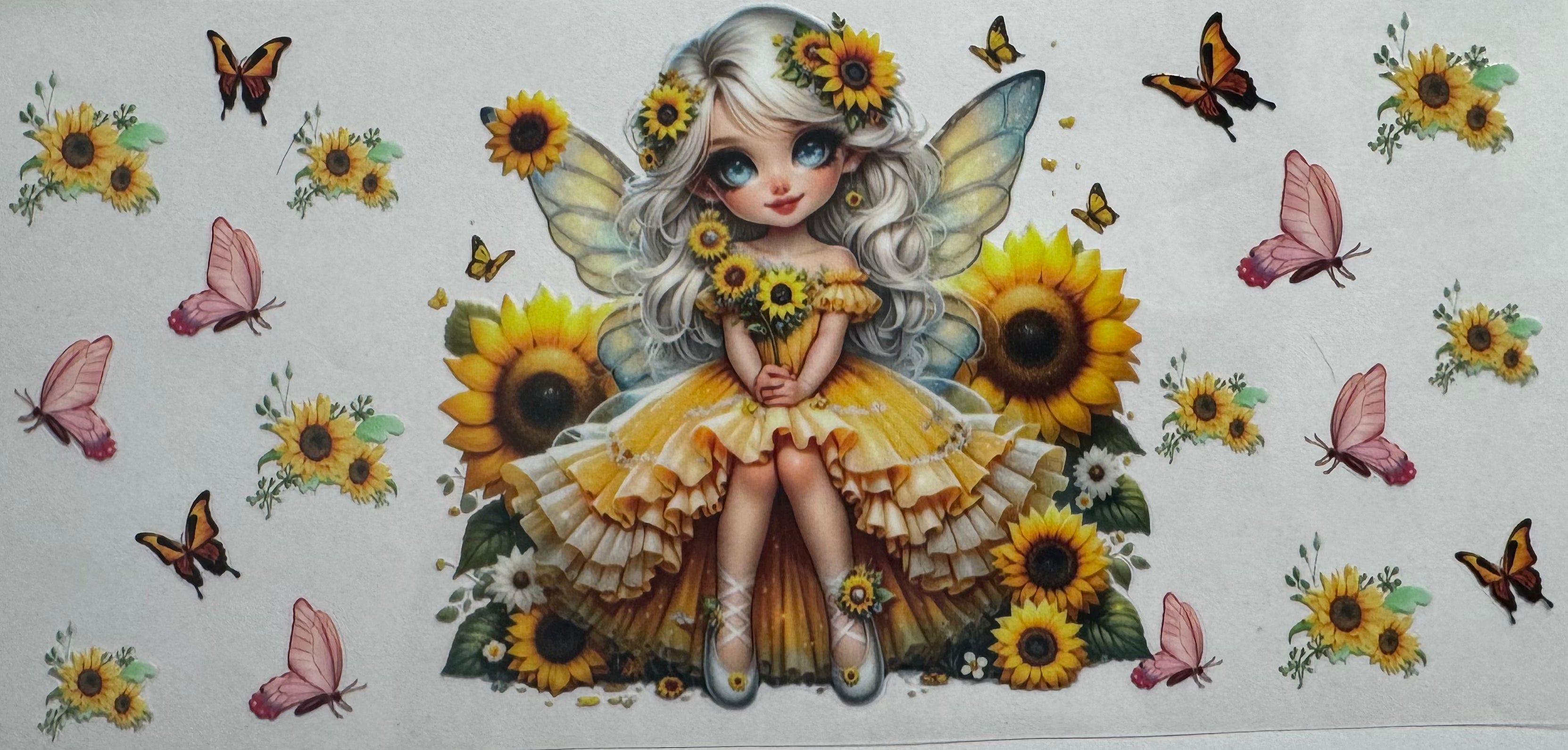 Yellow fairy 16oz Uv DTF Wrap