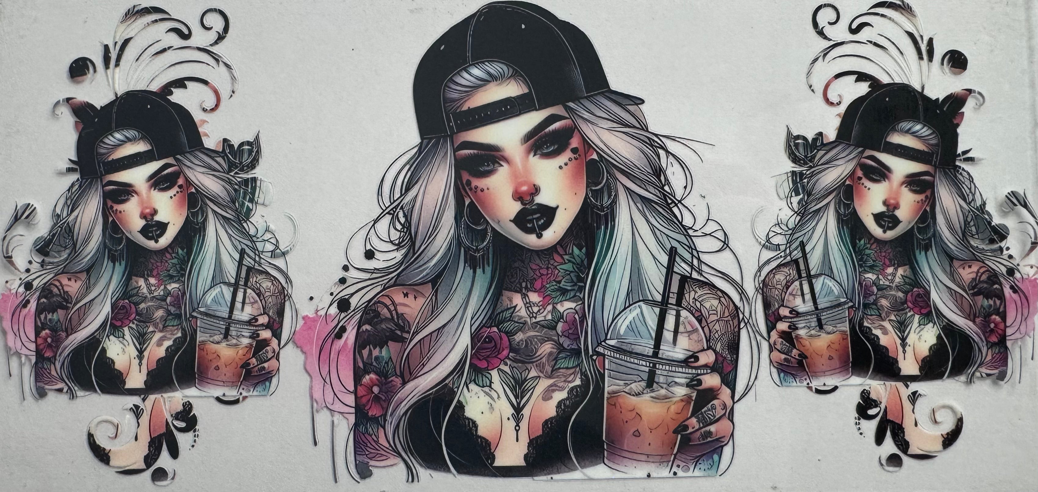 Tattoo girl 16oz Uv DTF Wrap #2
