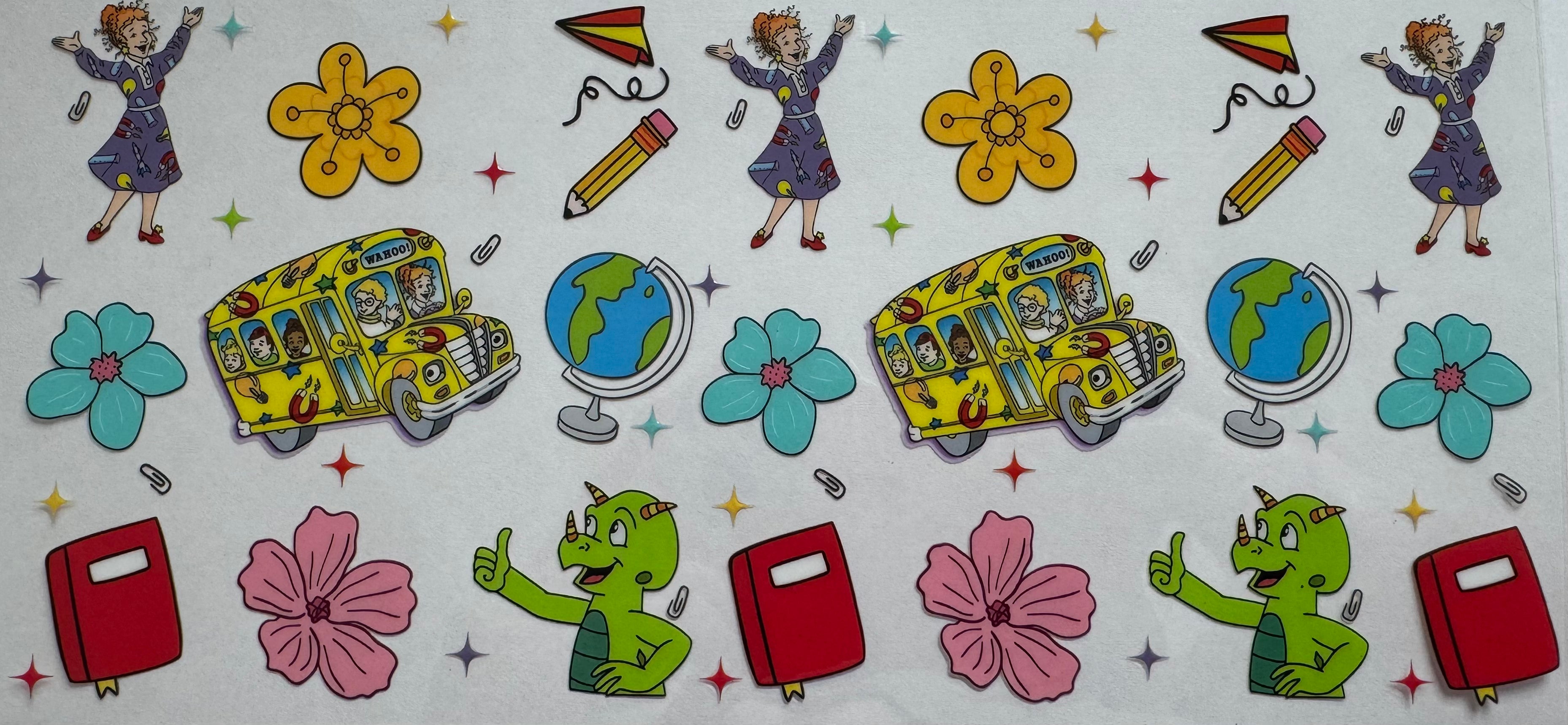 Magic school bus 16oz Uv DTF Wrap