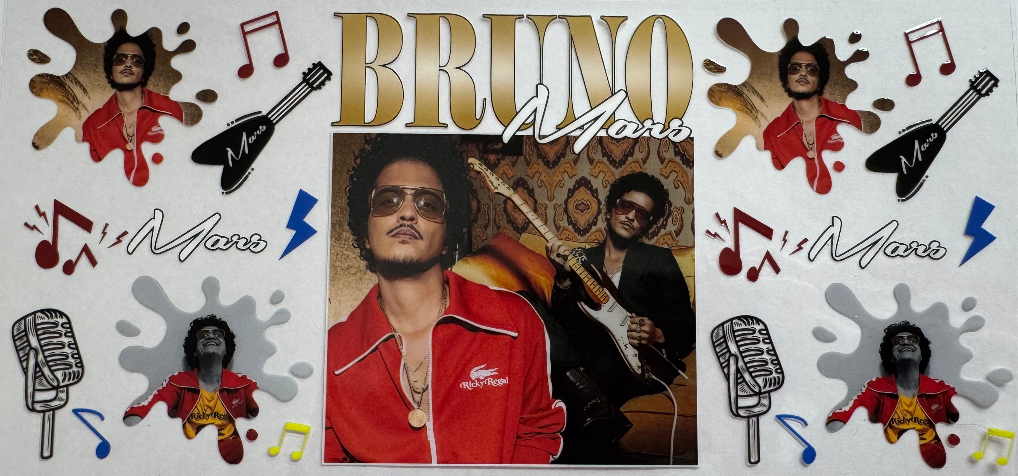 Bruno Mars 16oz Uv DTF Wrap