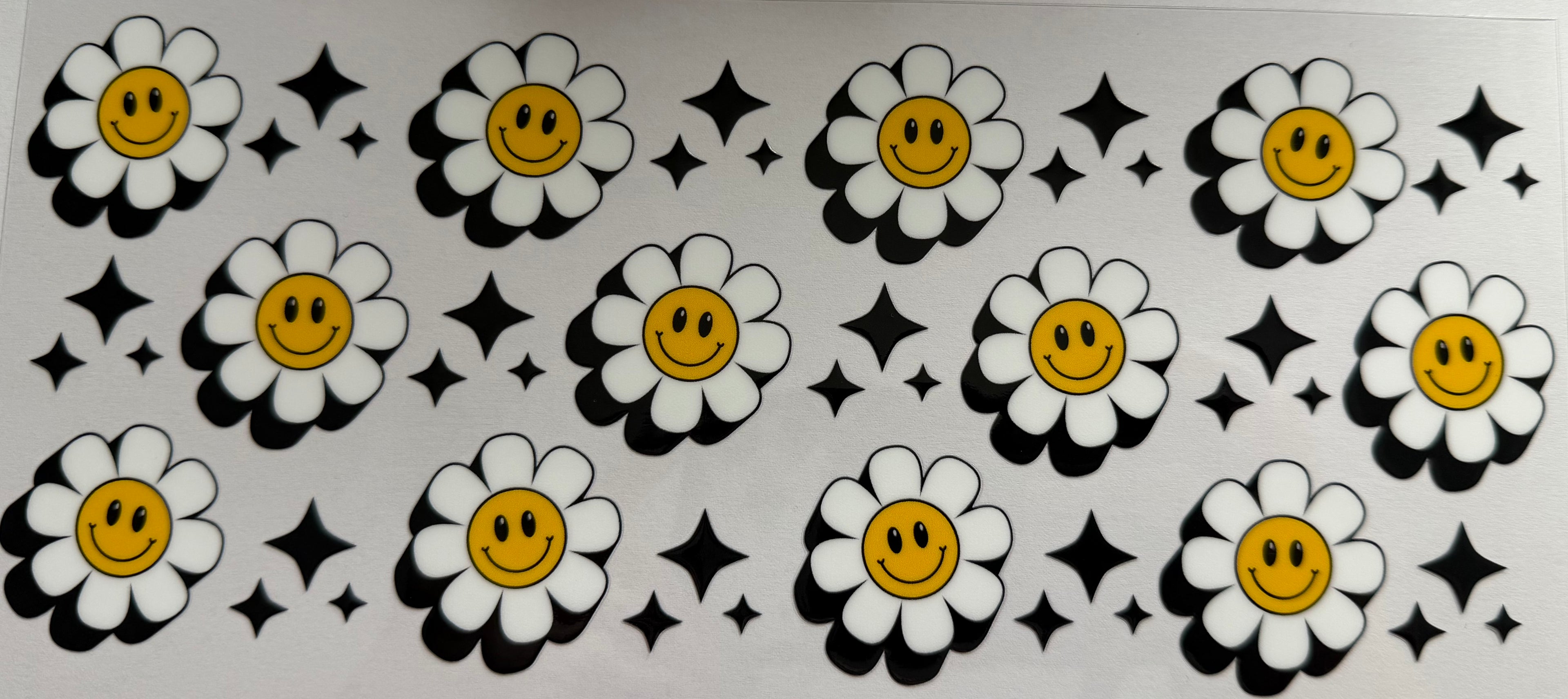White trippy flower 16oz Uv DTF Wrap