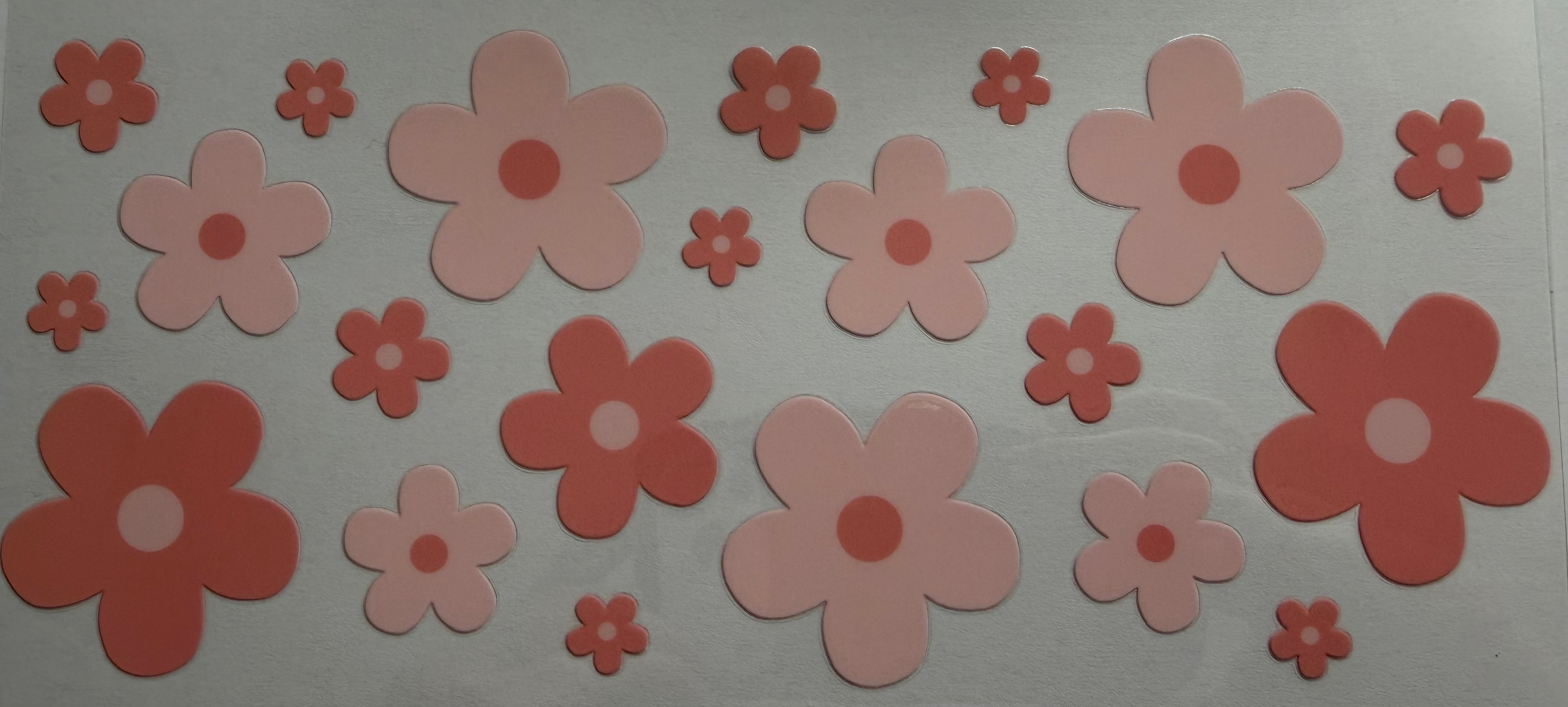 Pink flowers 16oz Uv DTF Wrap