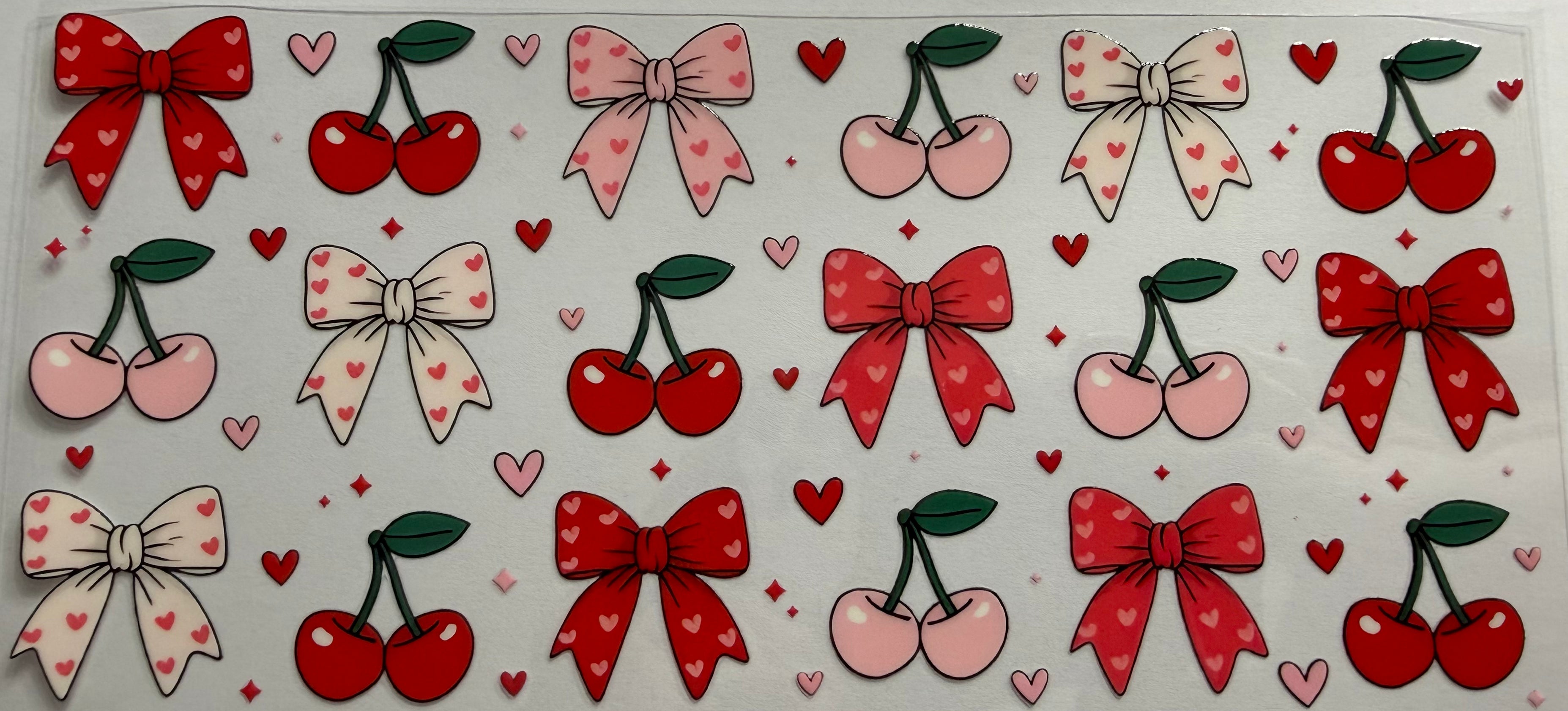Cherries and Bows 16oz Uv DTF Wrap #6