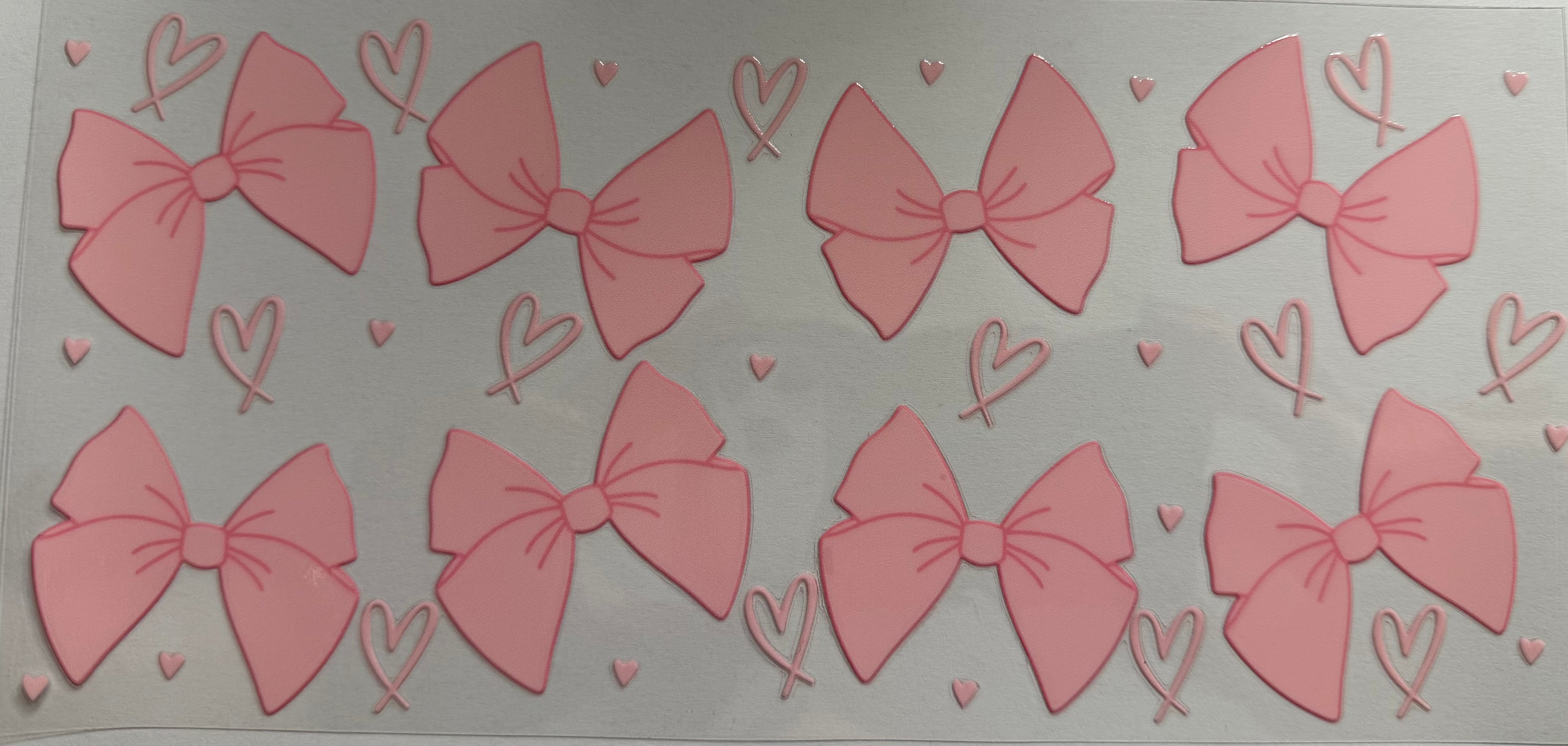 Pink Bows 16oz Uv DTF Wrap