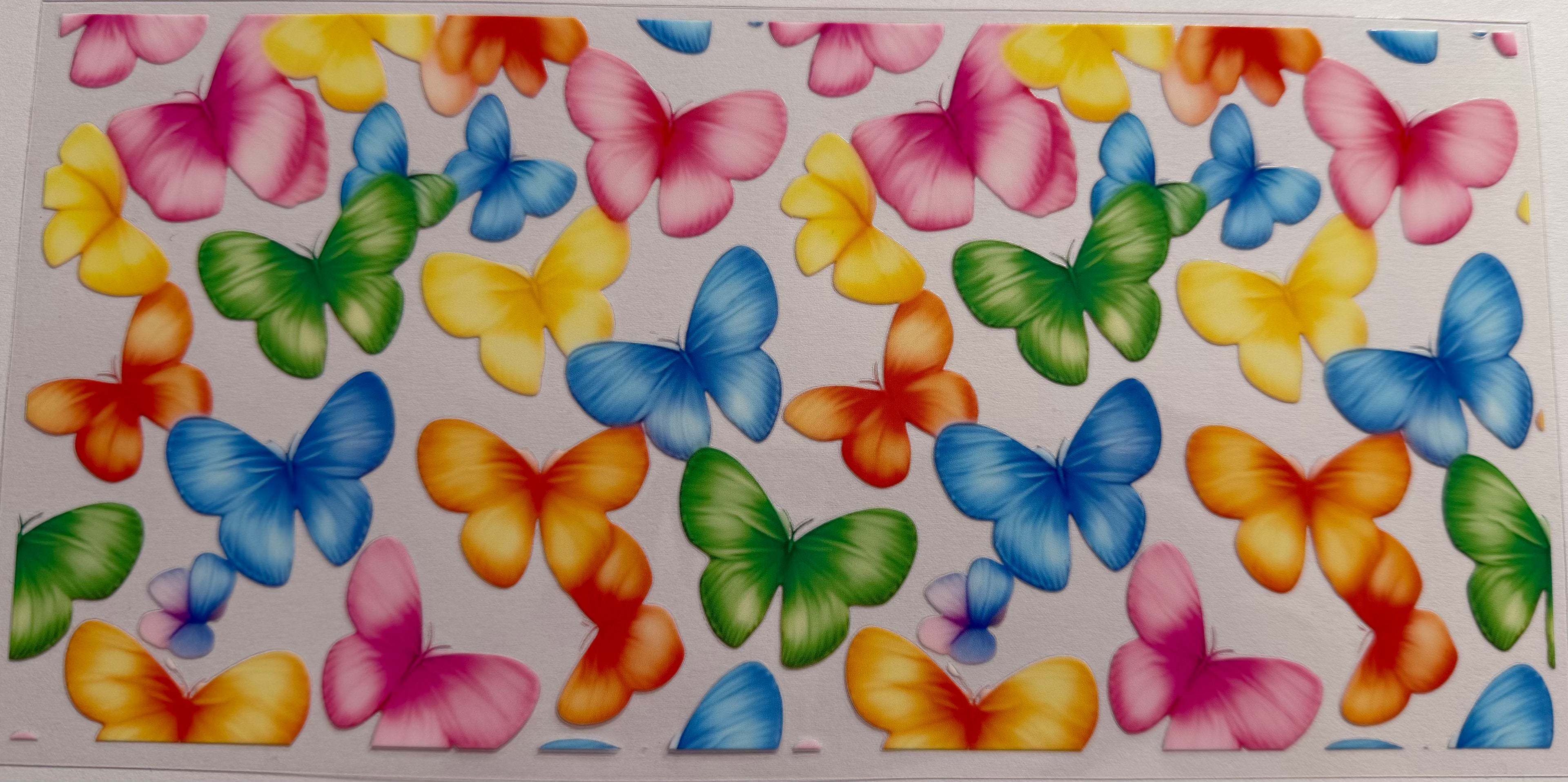 Colourful Butterflies 16oz Uv DTF Wrap