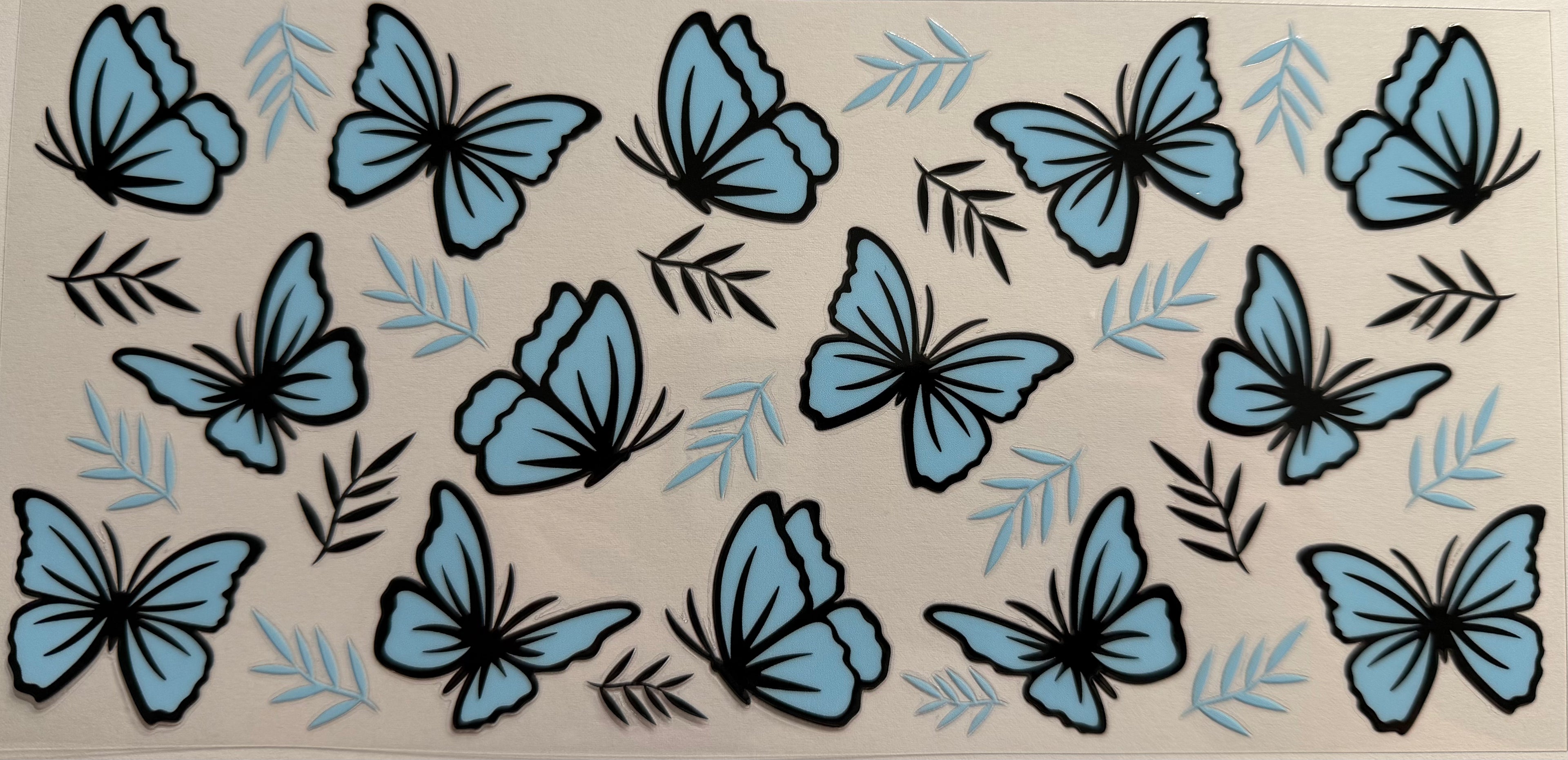 Blue Butterflies 16oz Uv DTF Wrap #2