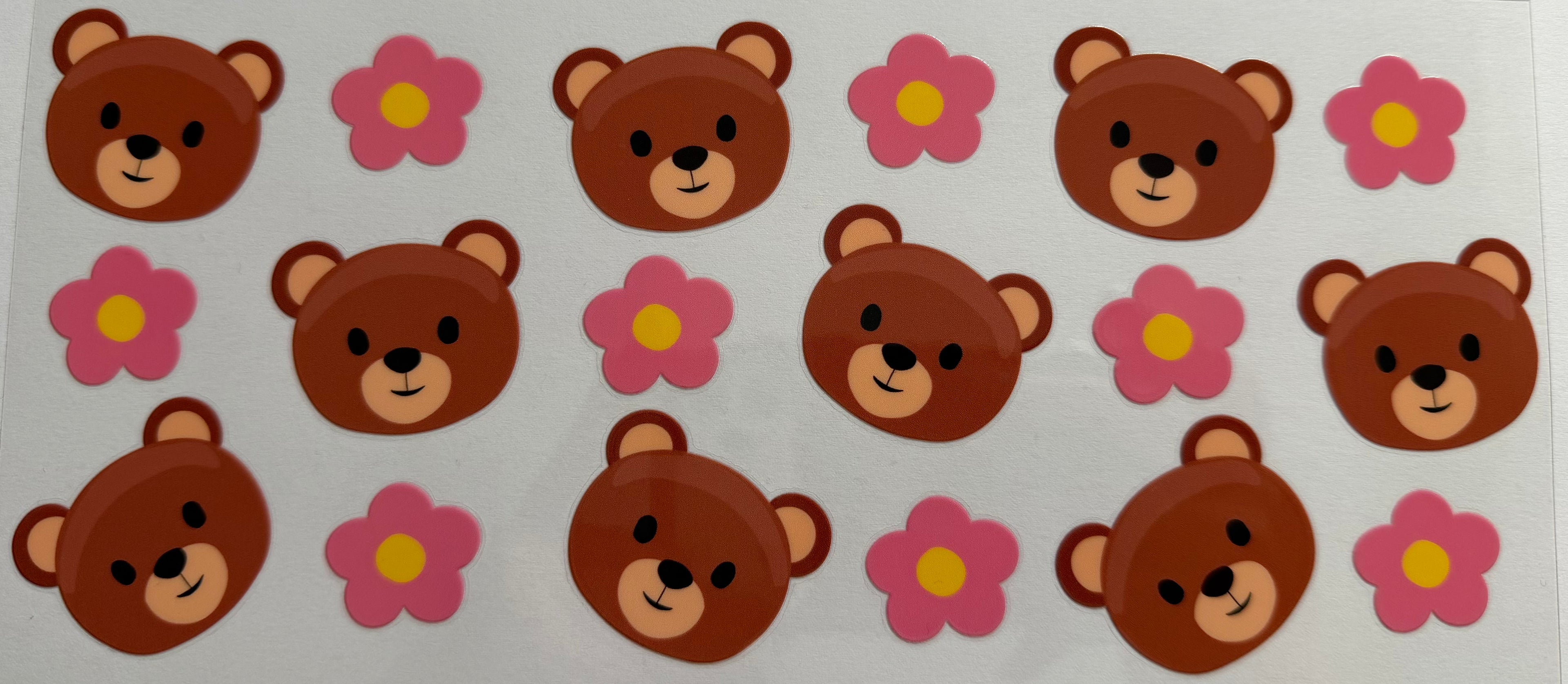 Bear and Flowers 16oz Uv DTF Wrap