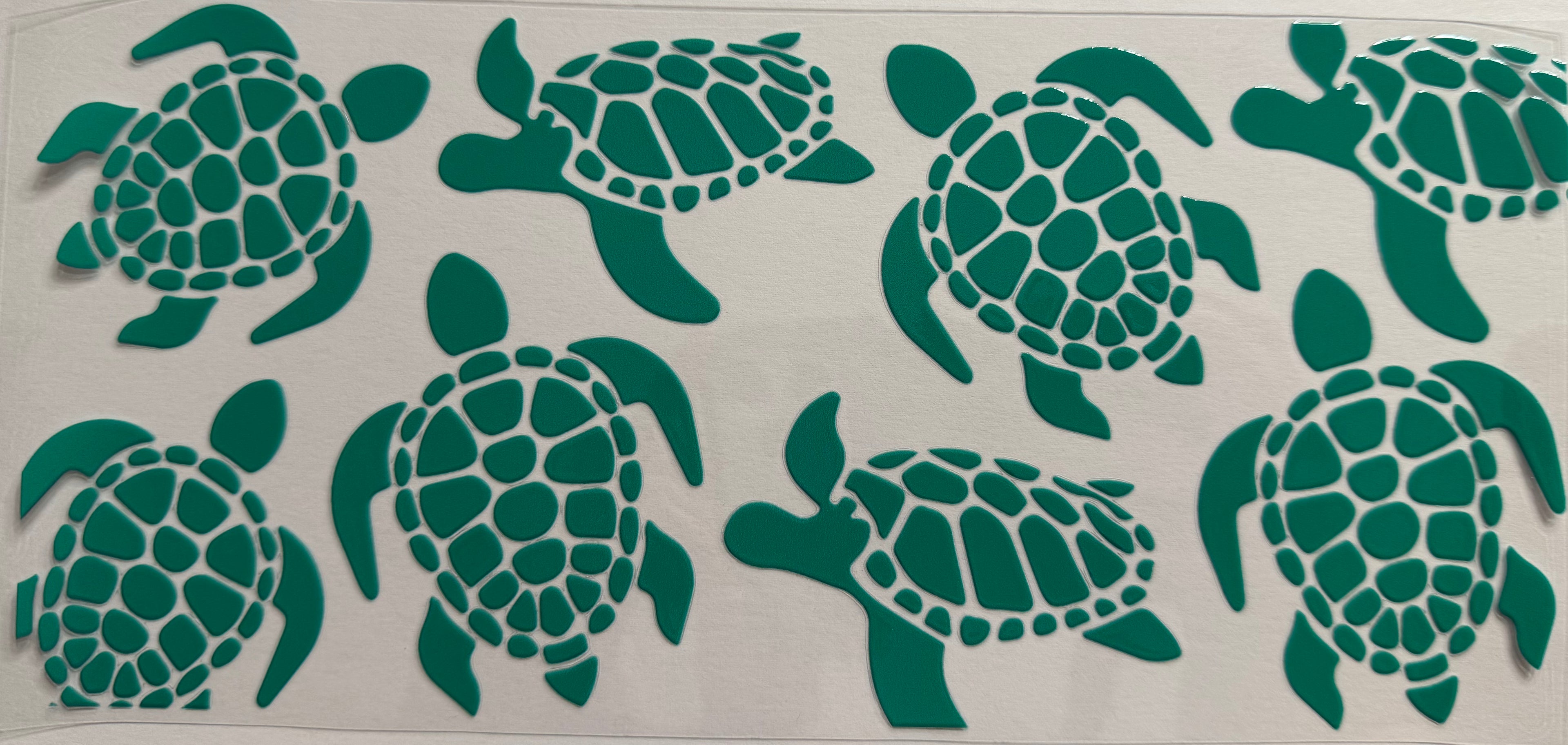 Green Turtles 16oz Uv DTF Wrap