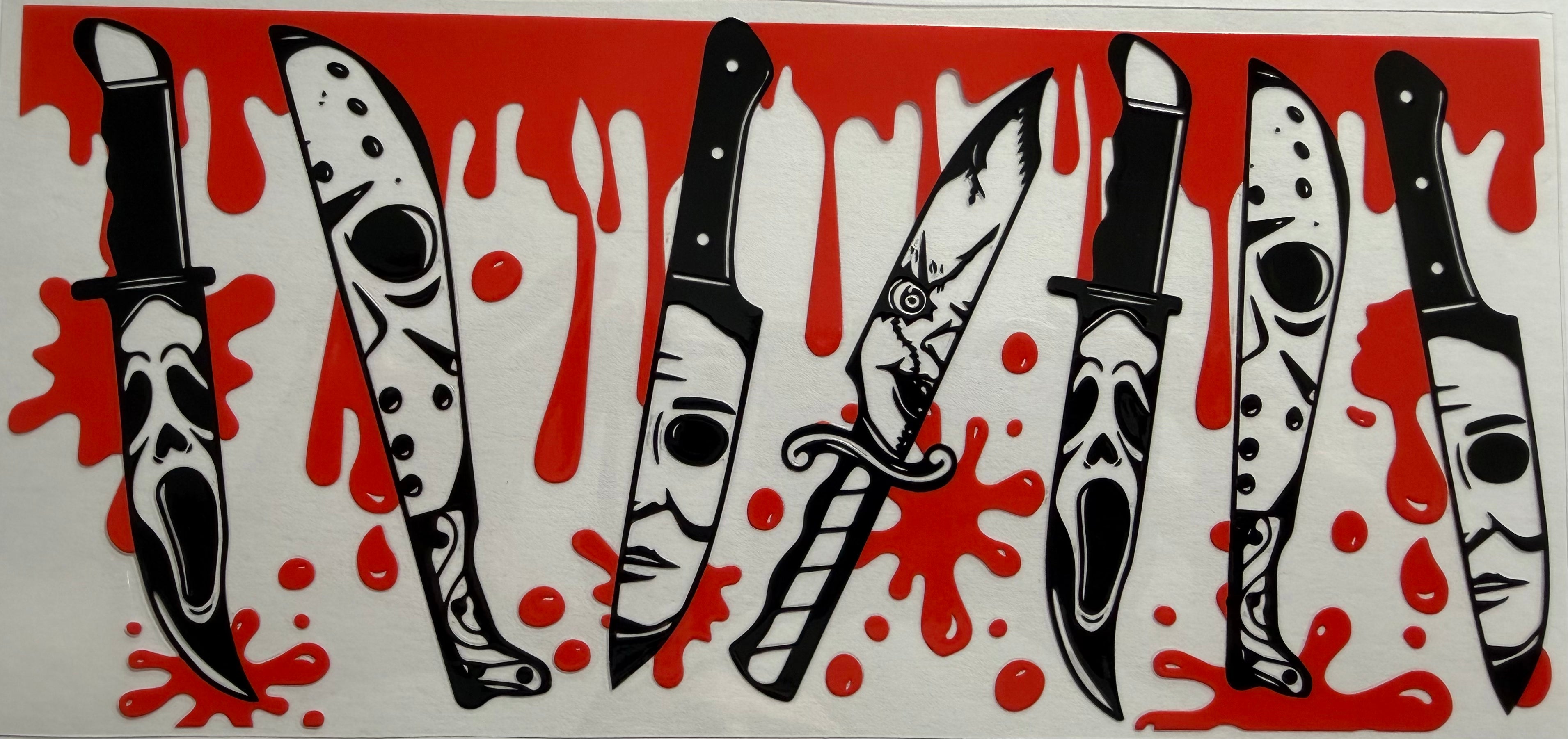 Knife reflection of horror 16oz Uv DTF Wrap