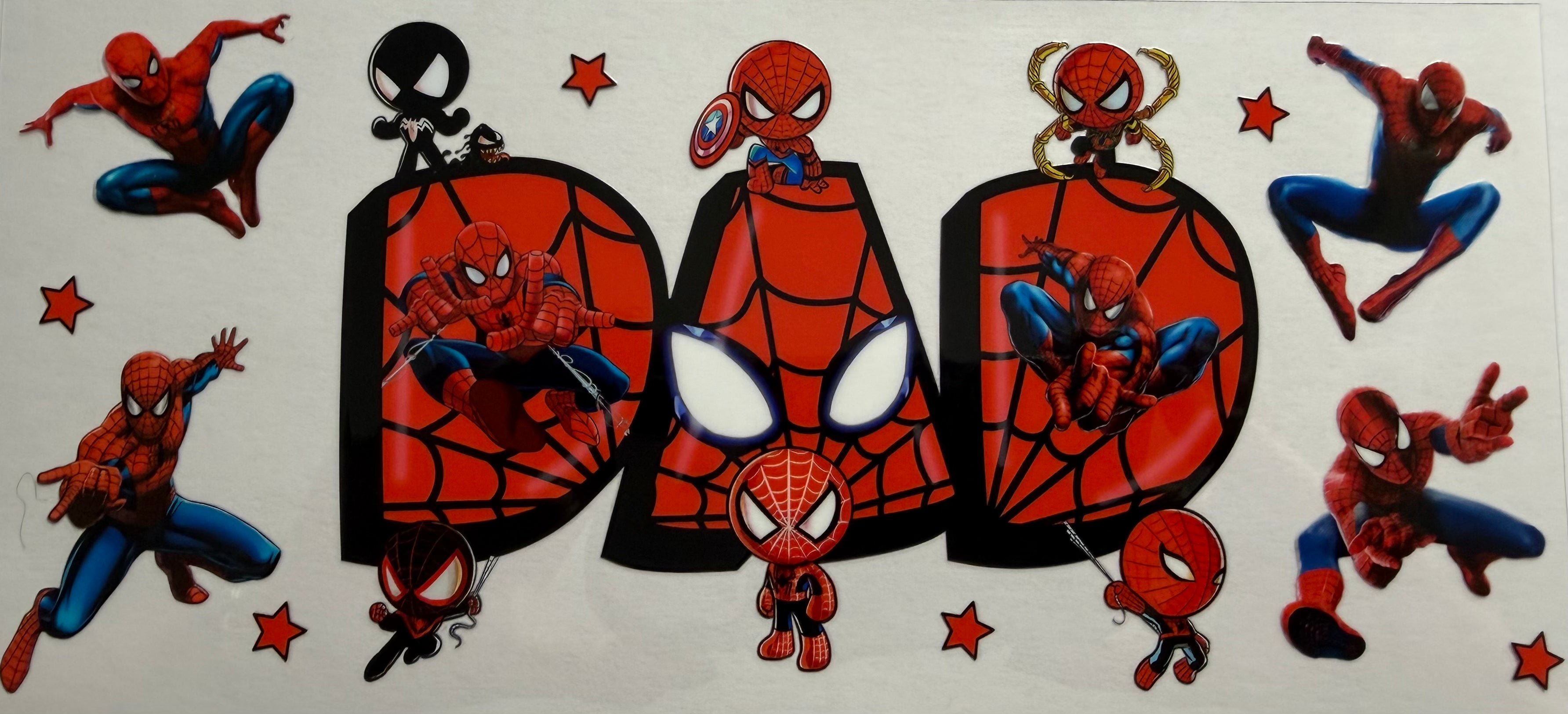 Spidermen Dad 16oz Uv DTF Wrap