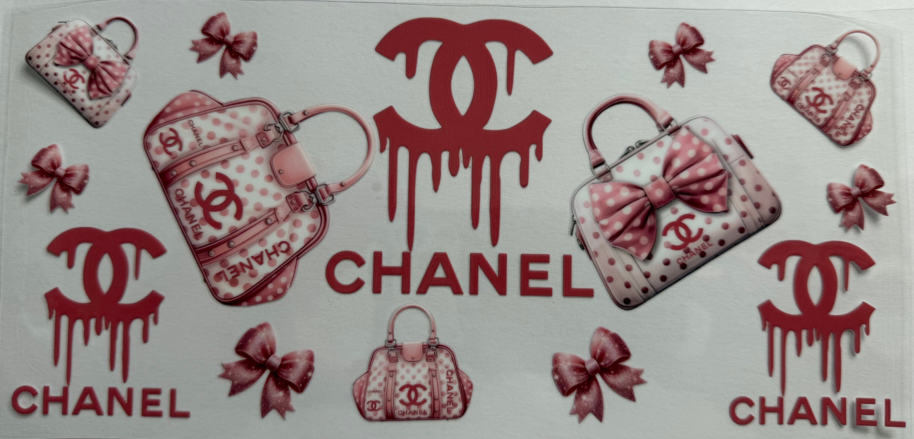 Red Chanel 16oz Uv DTF Wrap