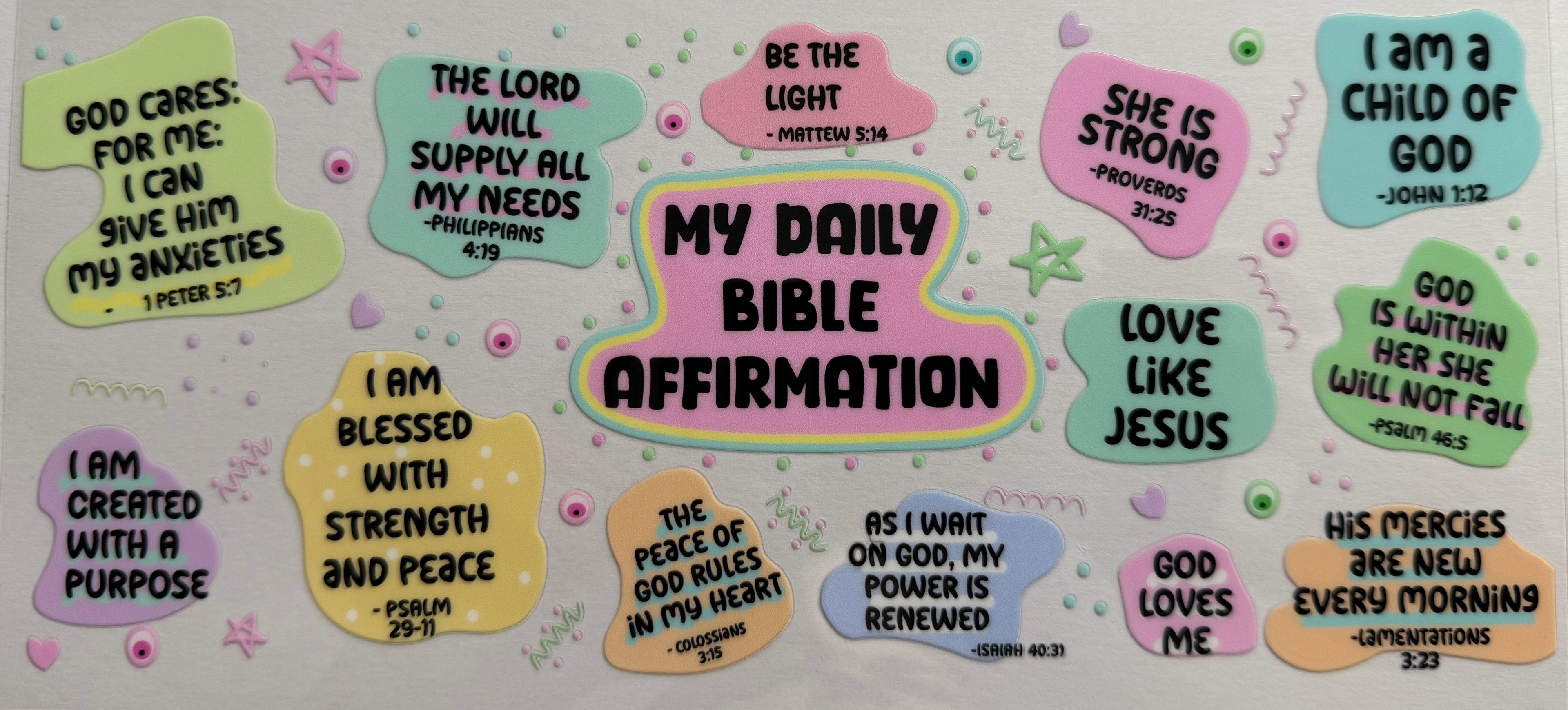 My Bible Affirmations 16oz Uv DTF Wrap #2