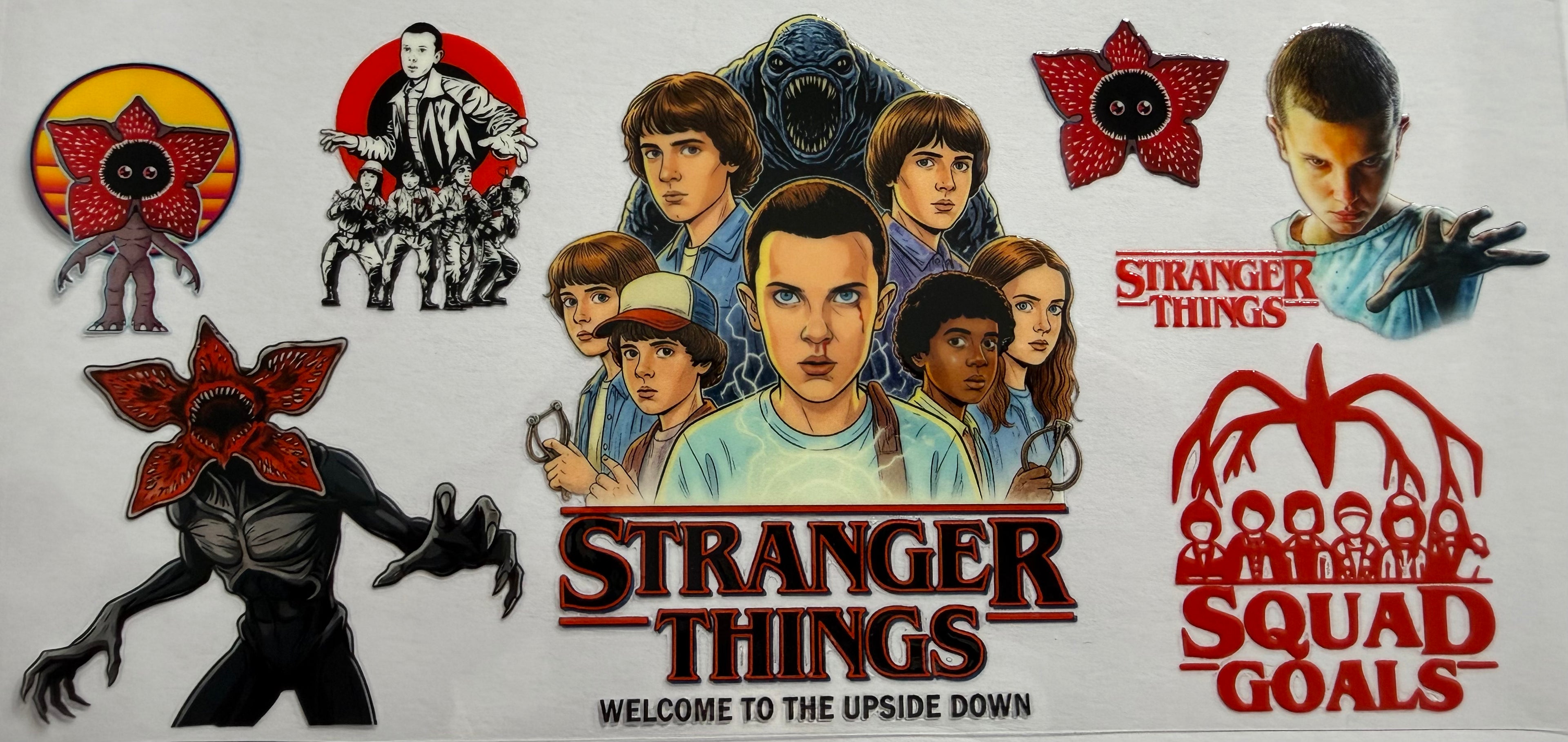 Stranger things 16oz Uv DTF Wrap