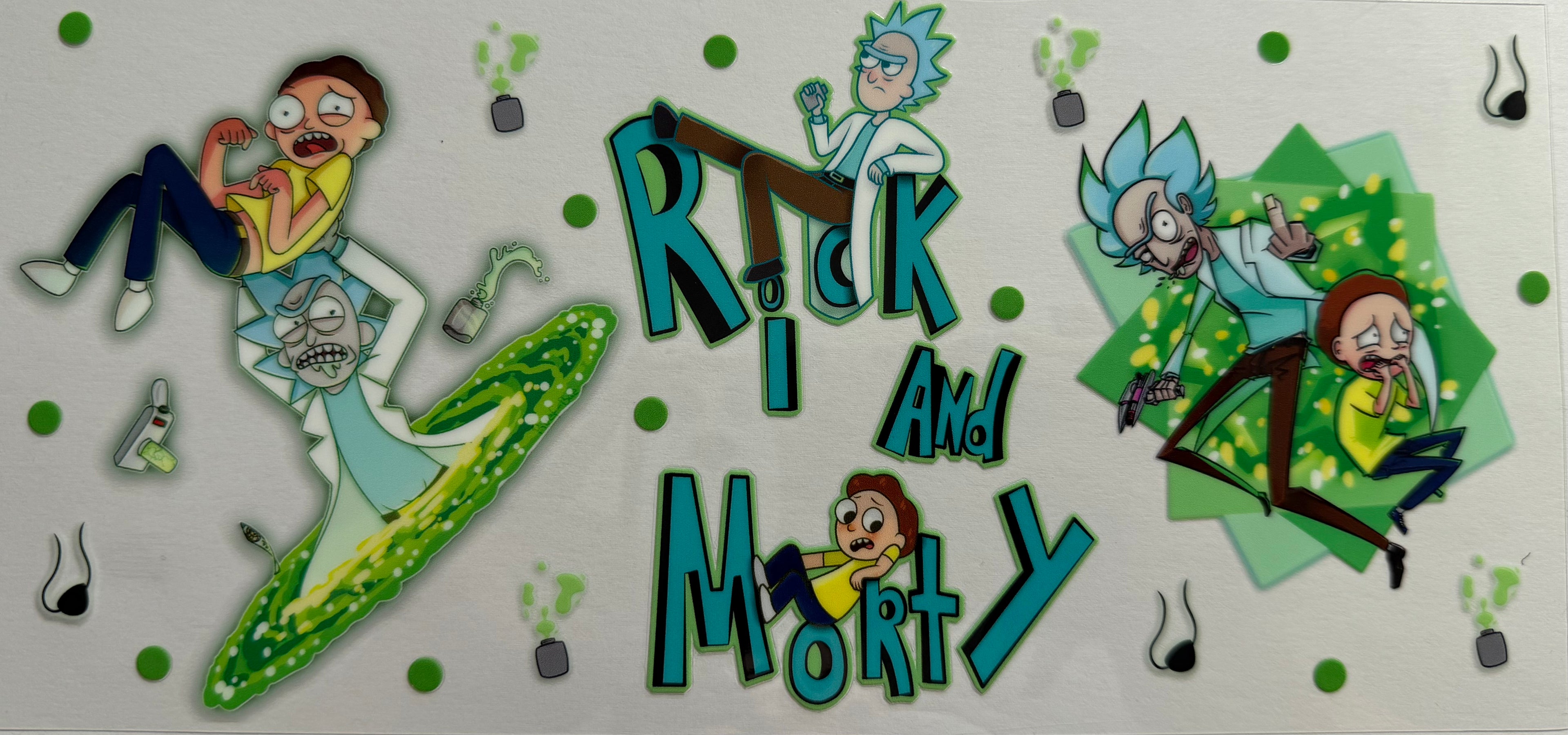 Rick and Morty 16oz Uv DTF Wrap