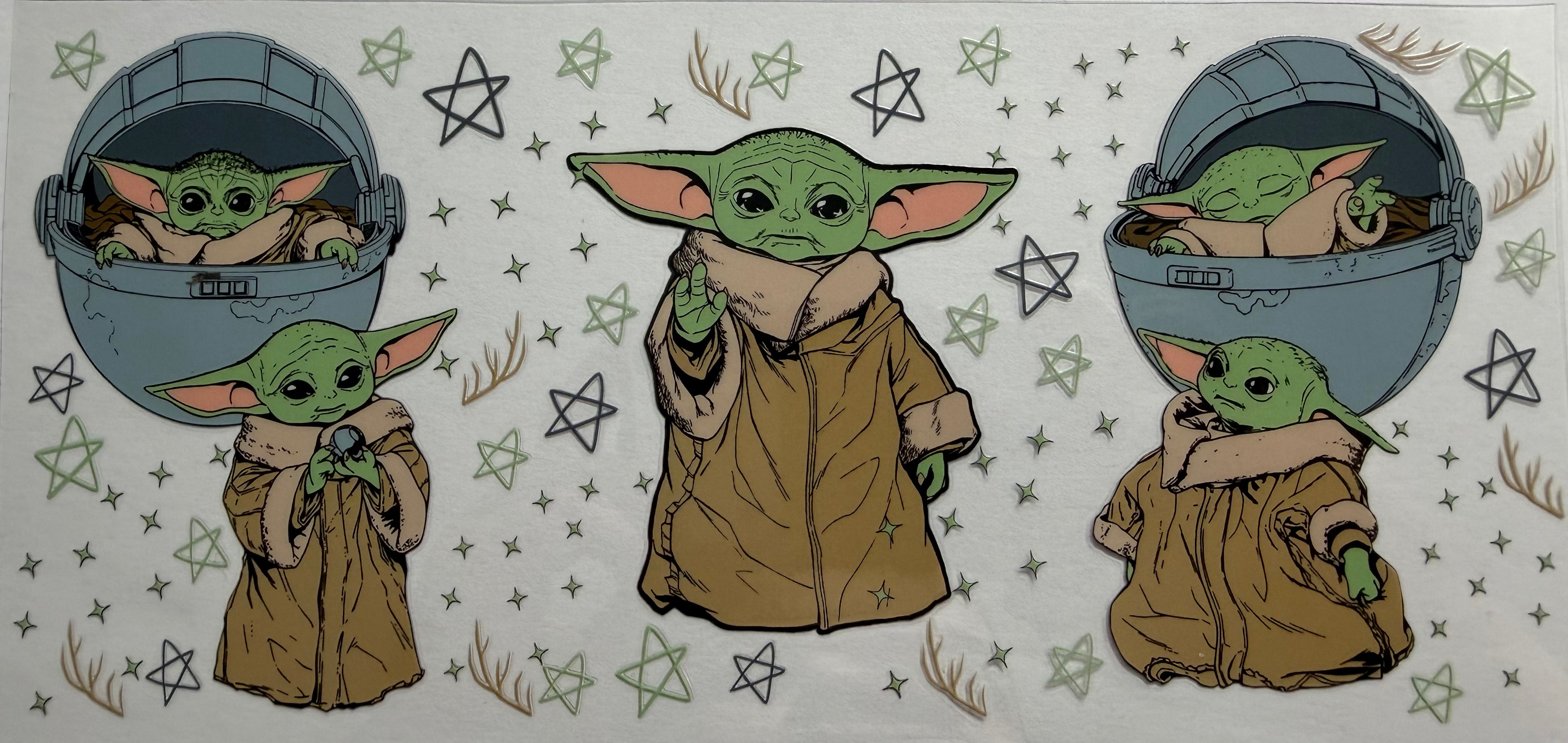 Baby Yoda 16oz Uv DTF Wrap #2