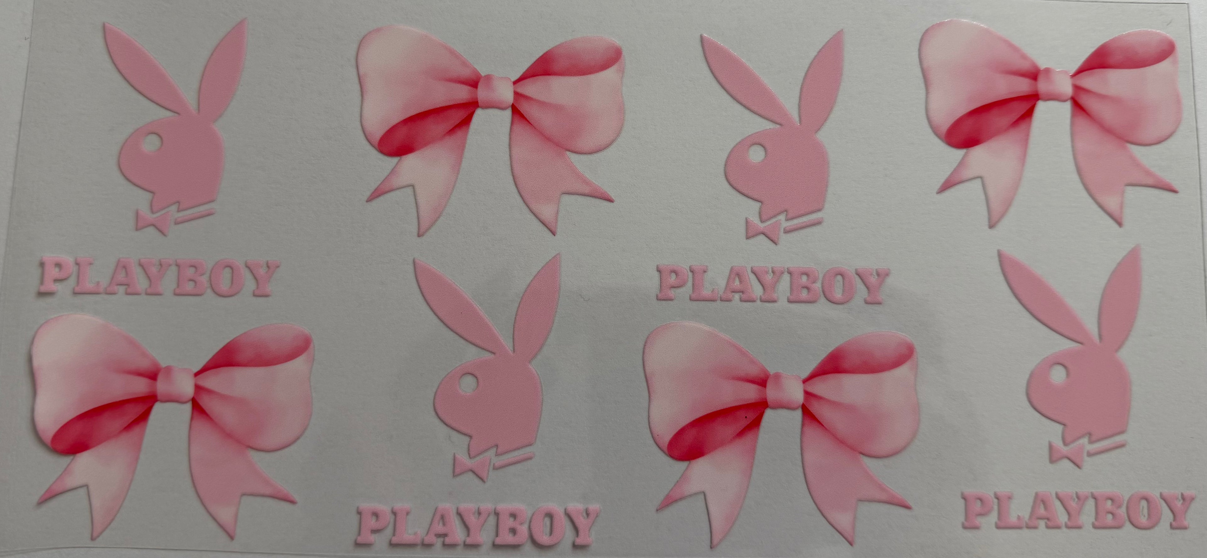 Light pink Playboy 16oz Uv DTF Wrap