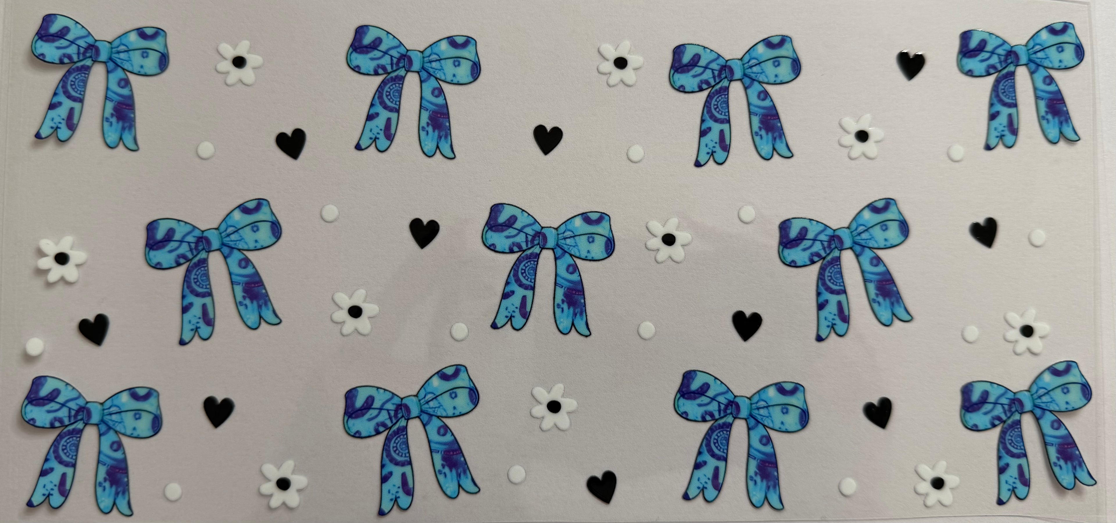 Blue bows 16oz Uv DTF Wrap