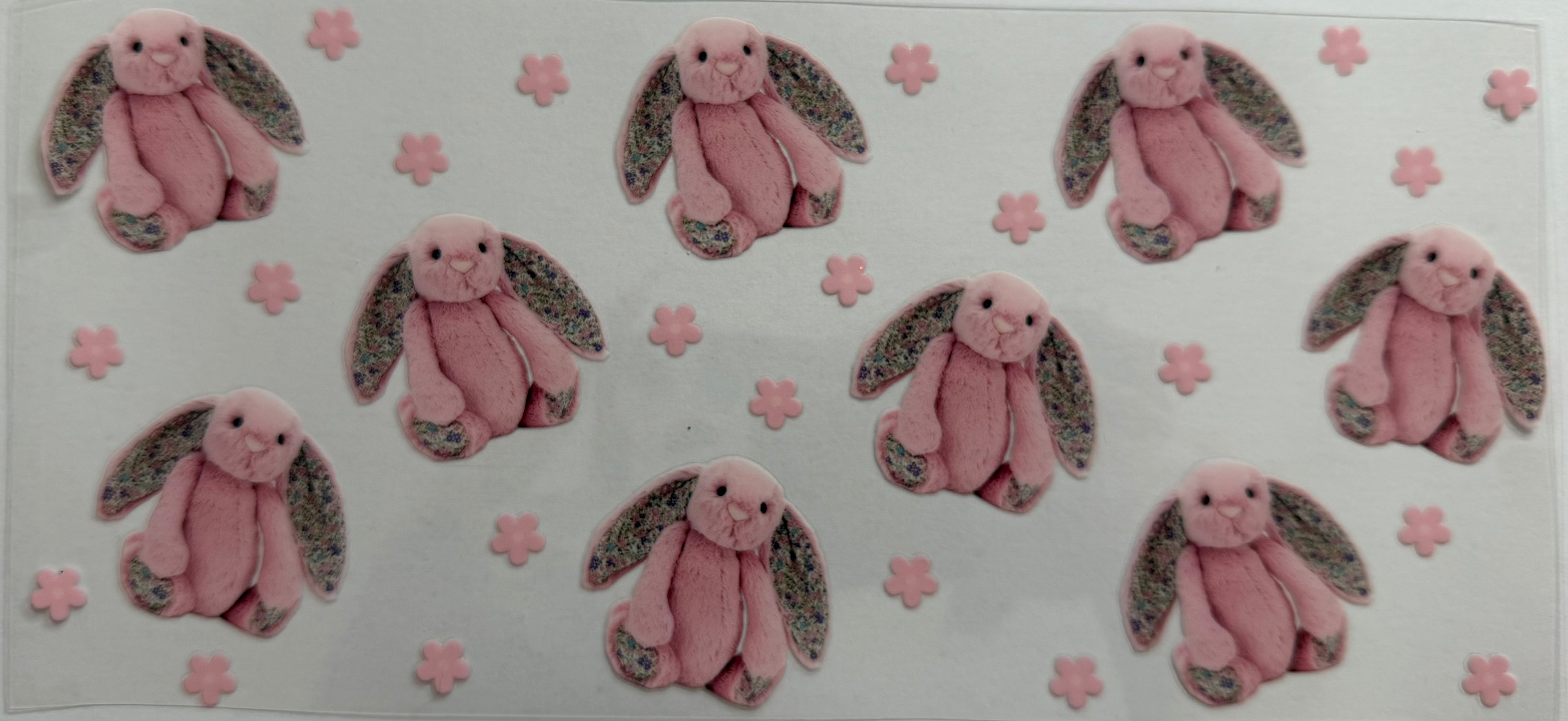 Pink bunny jelly cat 16oz Uv DTF Wrap
