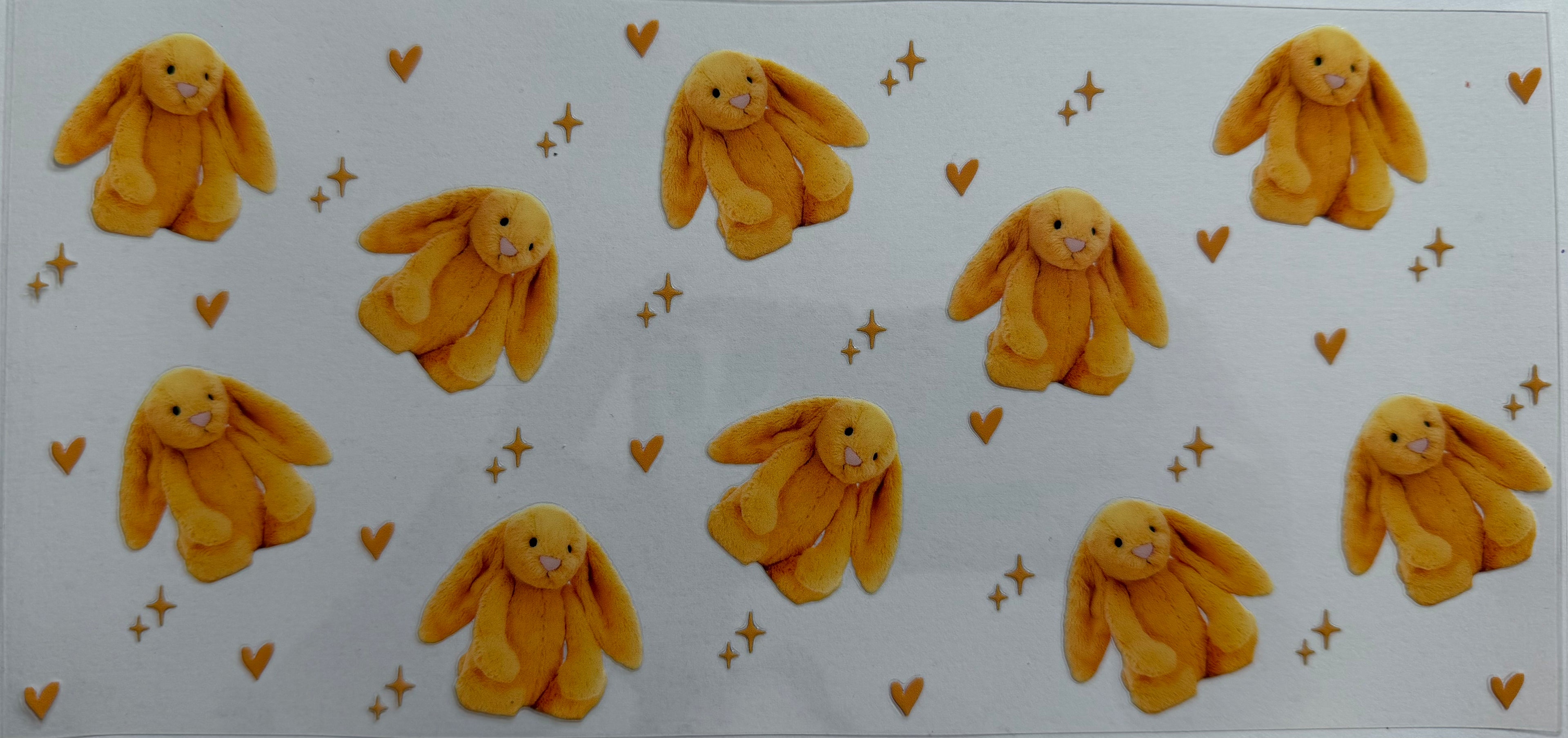 Yellow bunny jelly cat 16oz Uv DTF Wrap