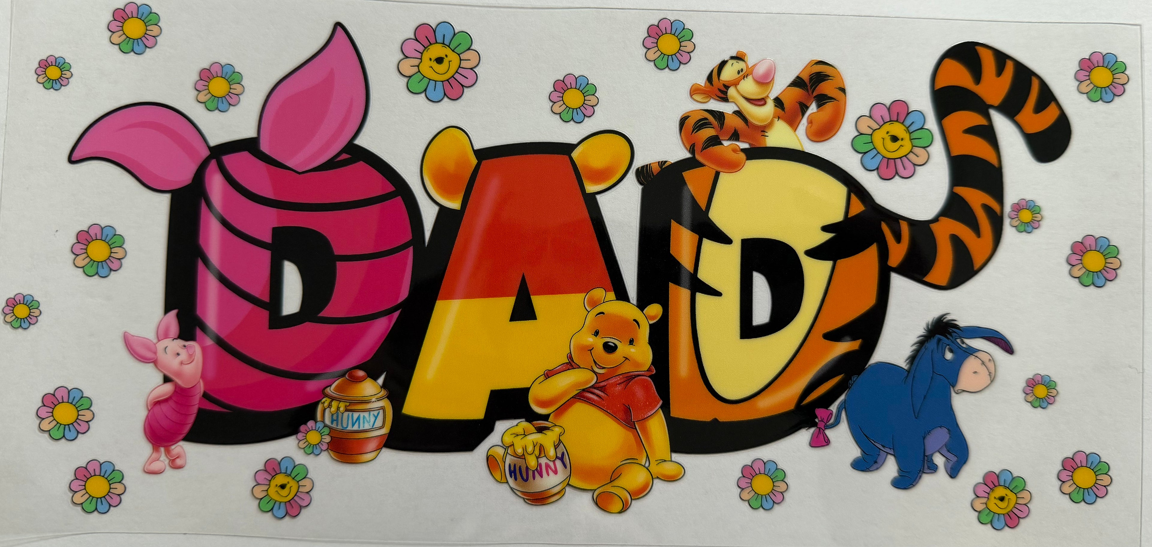 Winnie the Pooh Dad 16oz Uv DTF Wrap
