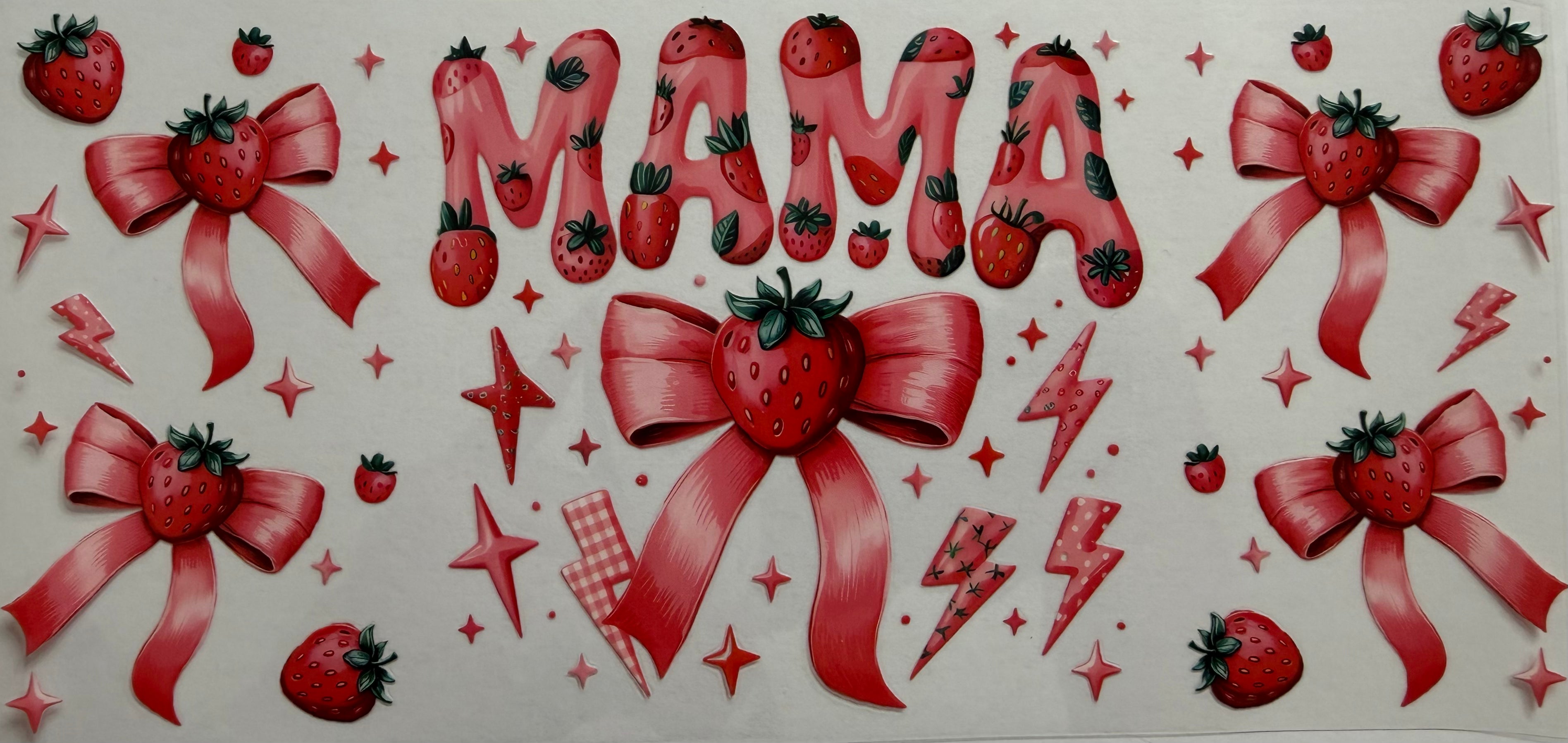 Mama with strawberries 16oz Uv DTF Wrap