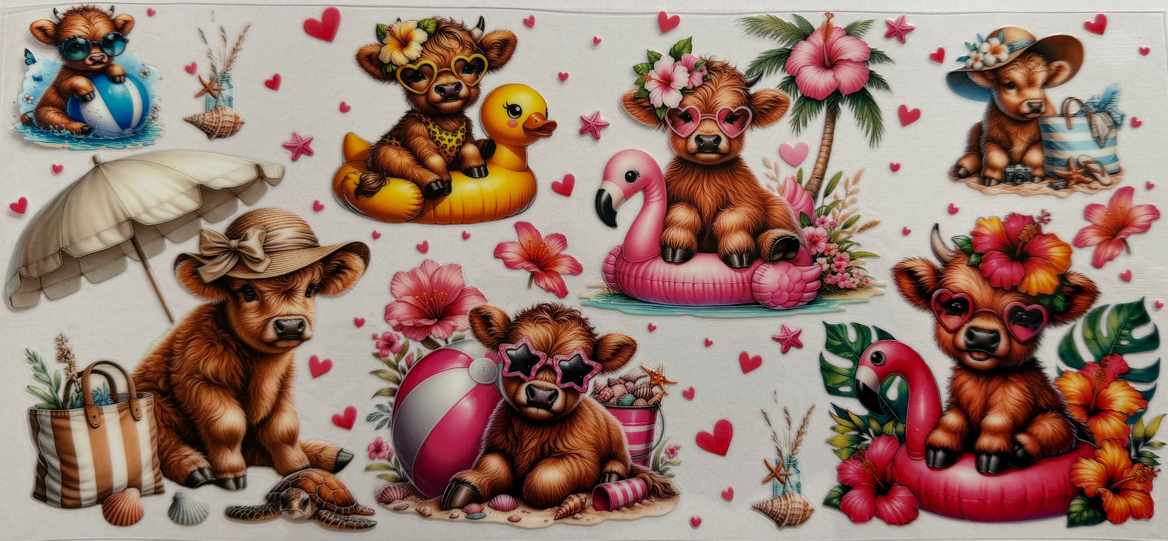 Highland cow family 16oz Uv DTF Wrap