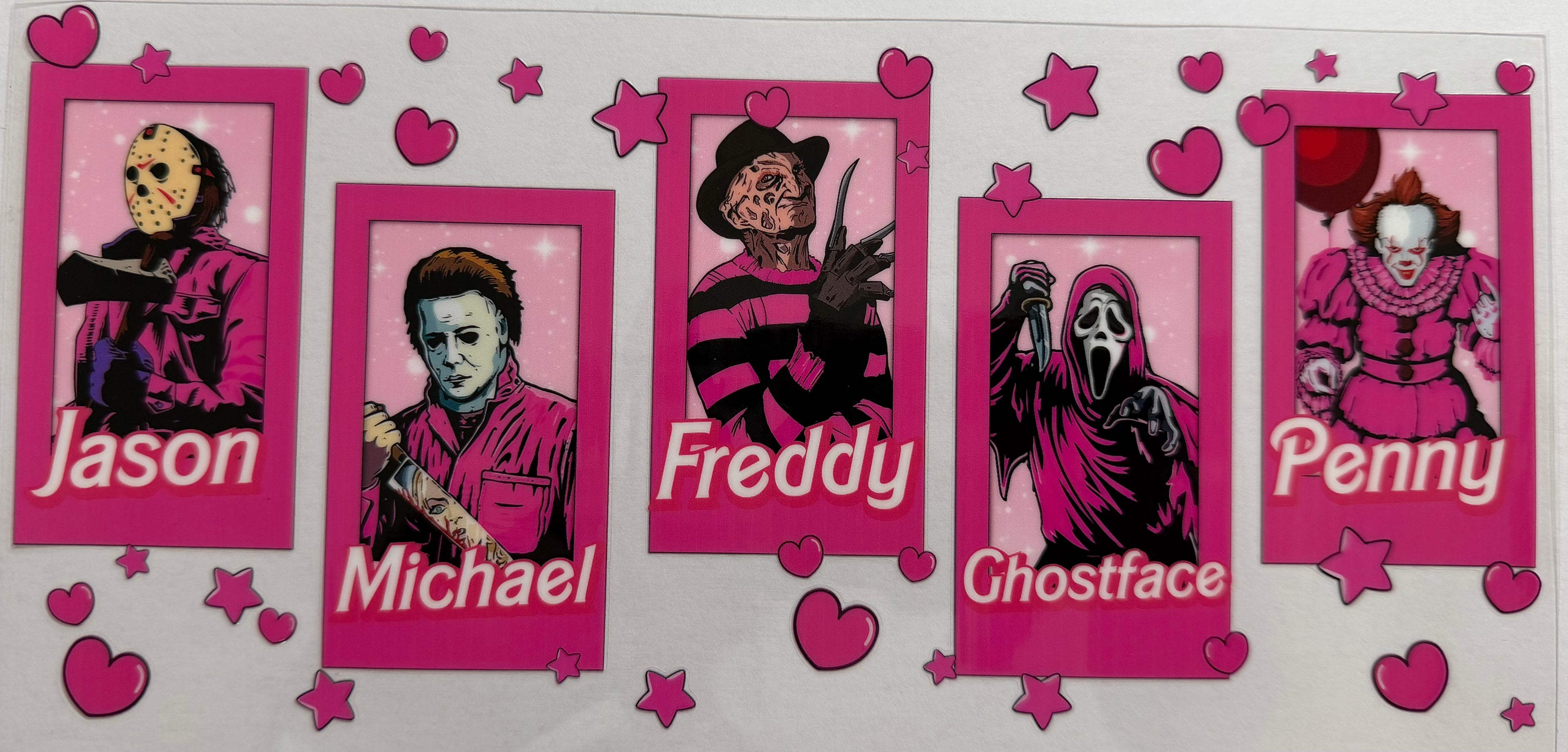 Pink horror family 16oz Uv DTF Wrap