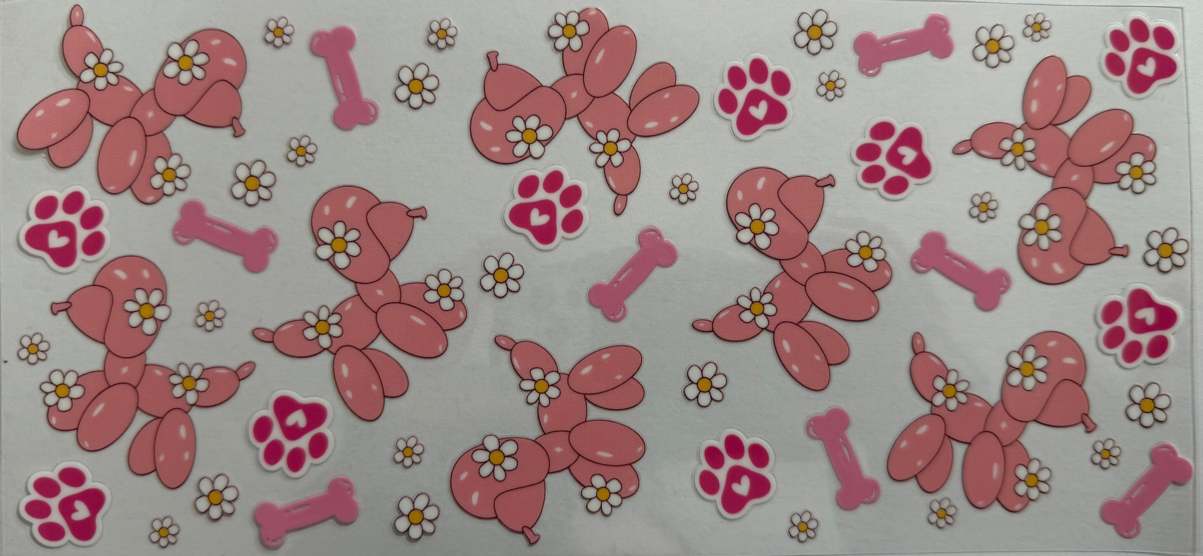 Pink dogs 16oz Uv DTF Wrap