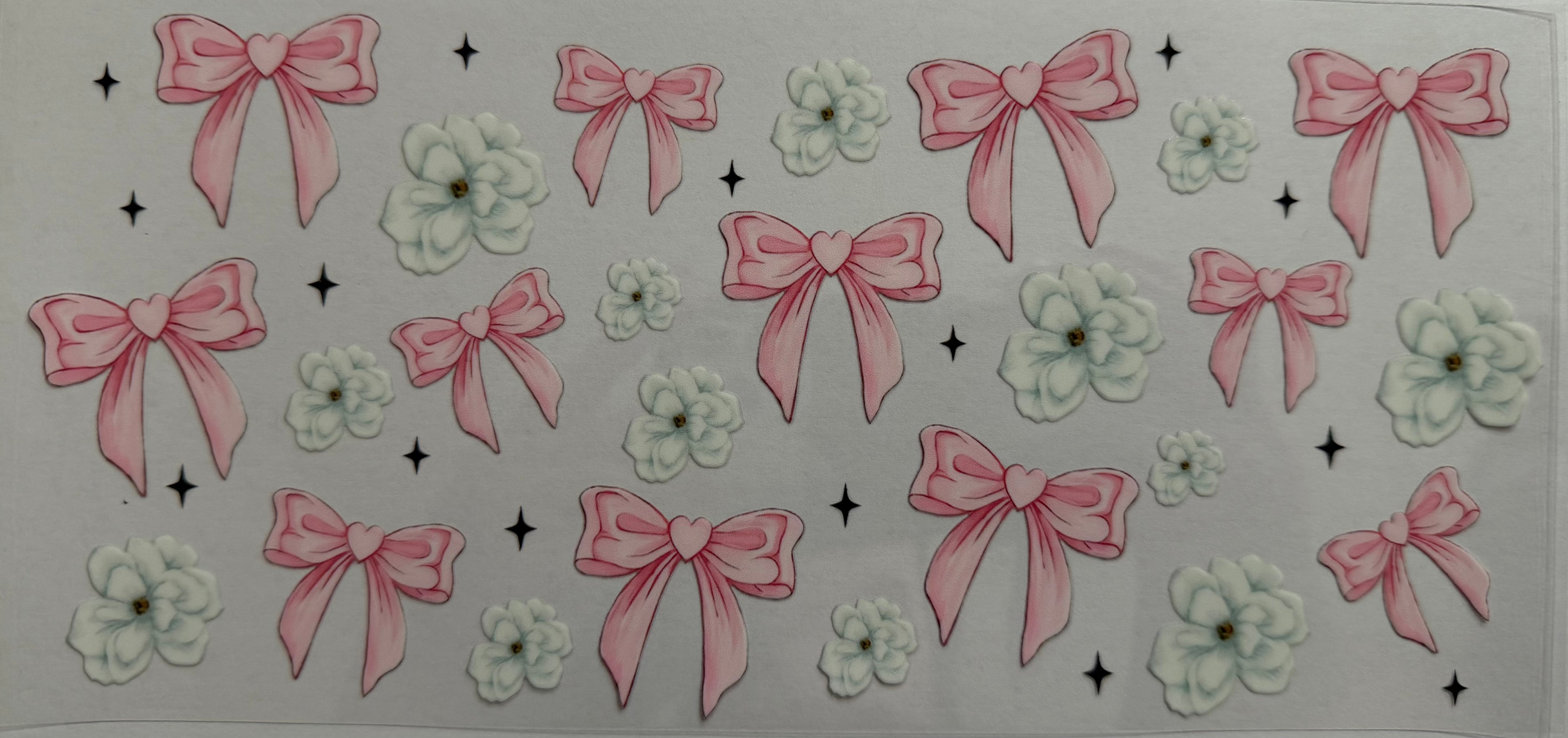 Big light pink bows 16oz Uv DTF Wrap