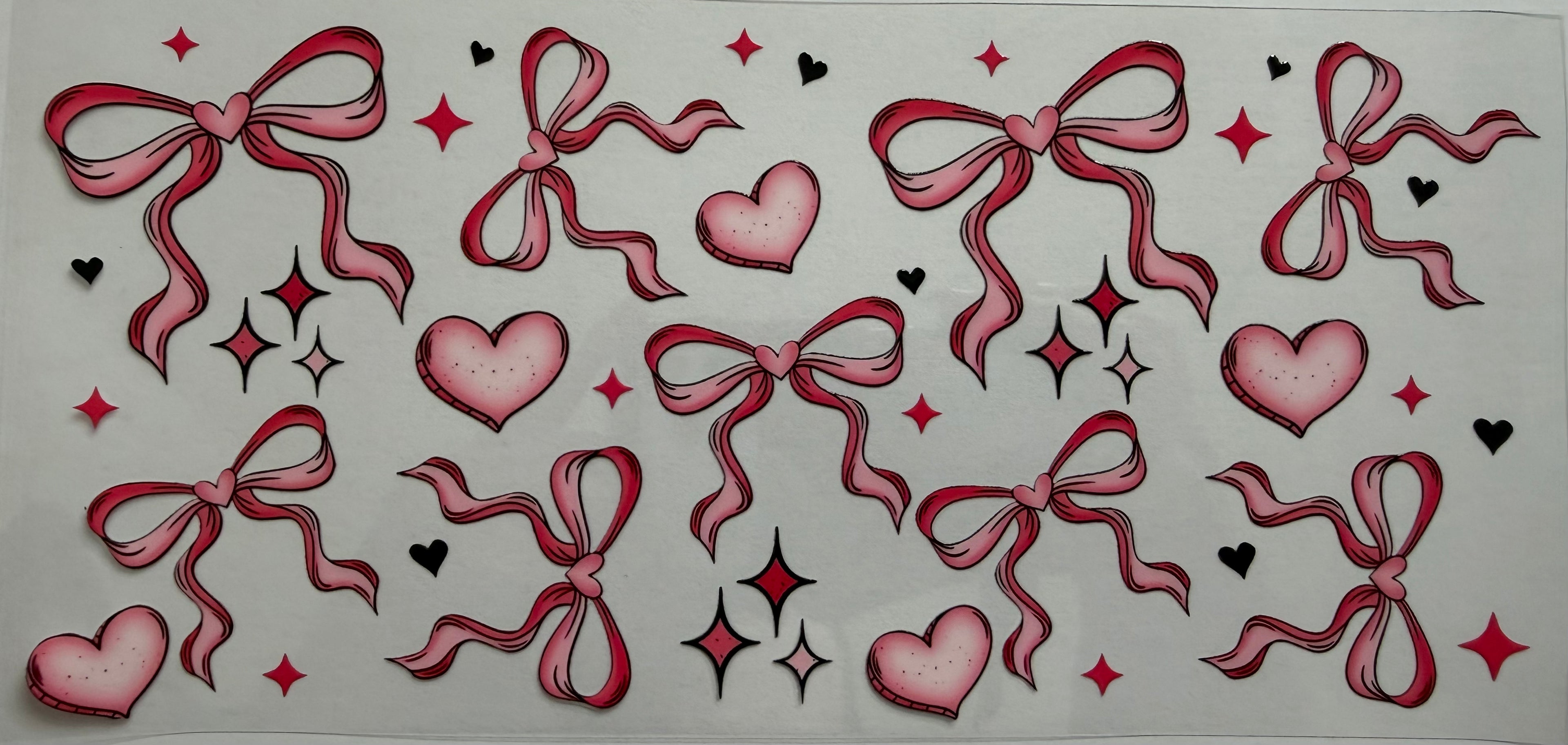 Light pink bows 16oz Uv DTF Wrap