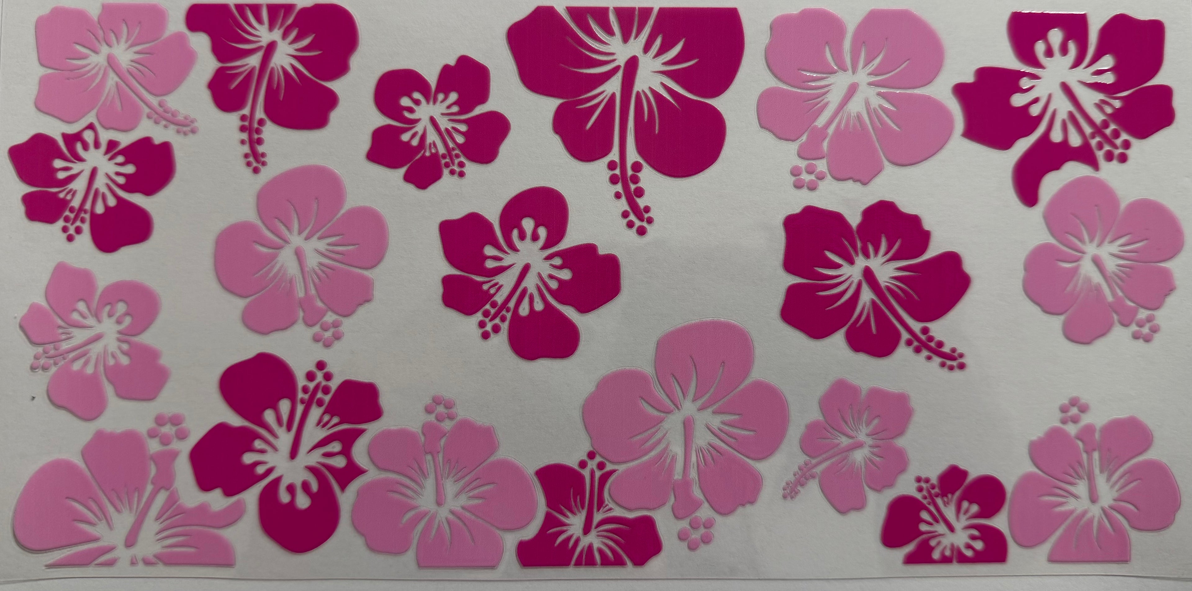 Pink hibiscus 16oz Uv DTF Wrap