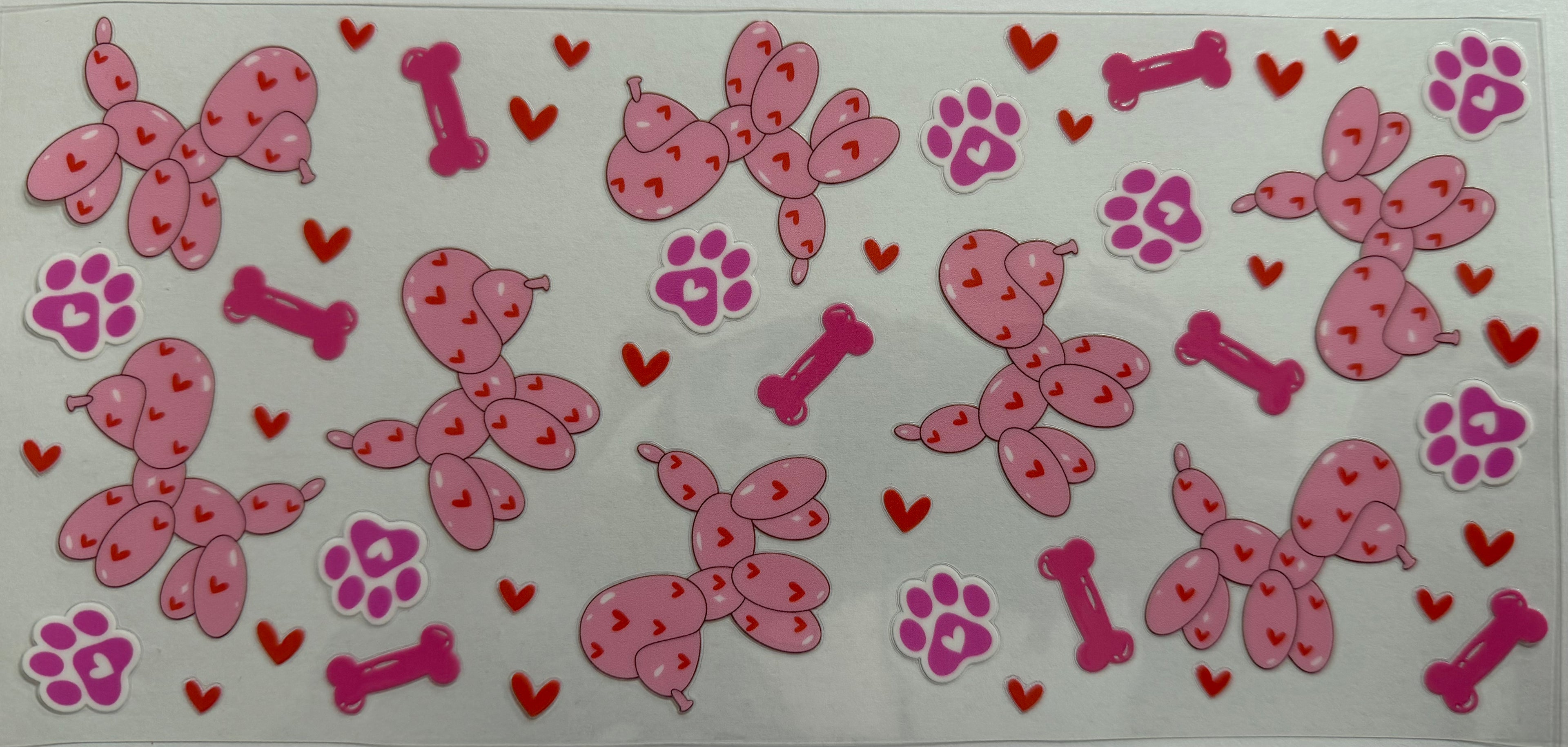 Light pink dogs 16oz Uv DTF Wrap