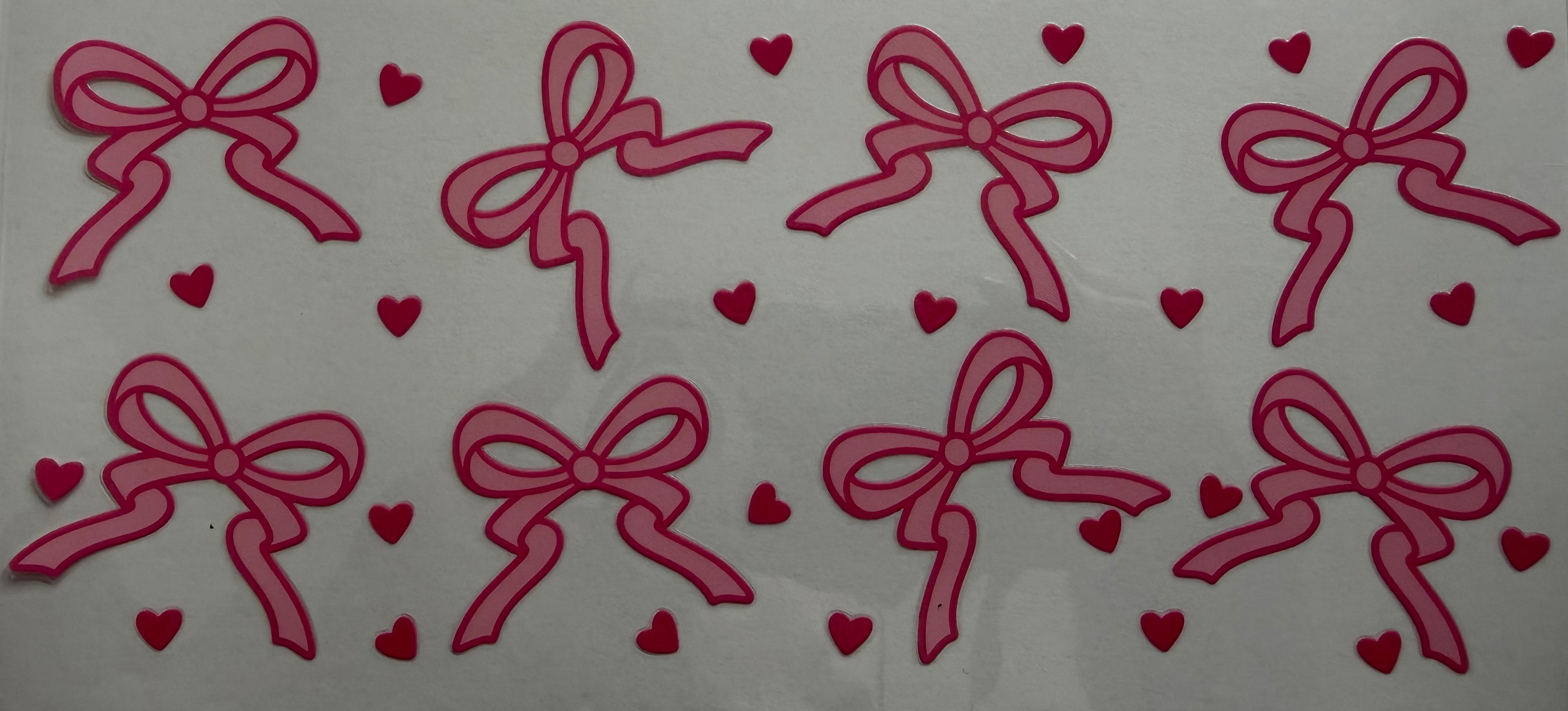 Light pink bows 16oz Uv DTF Wrap