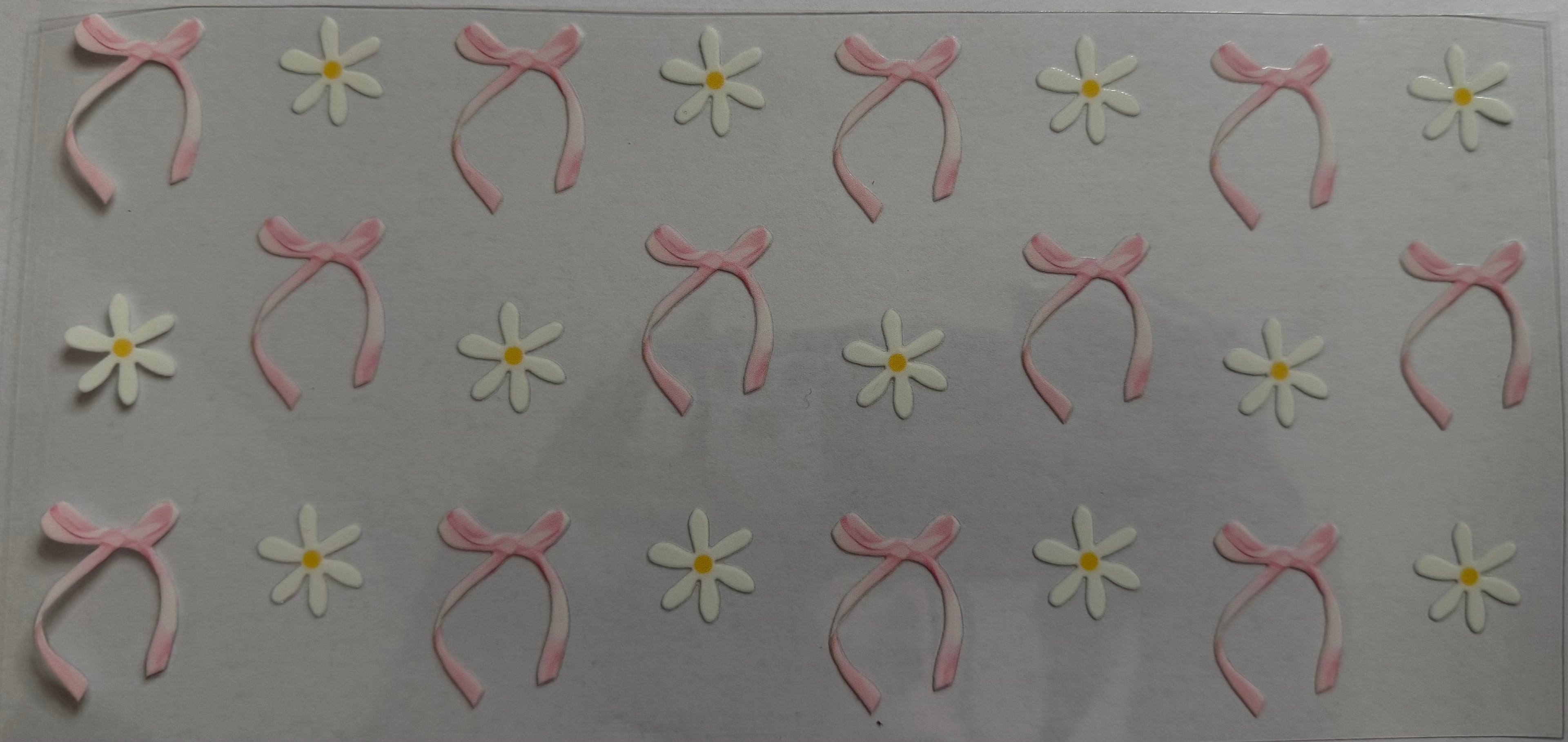 Light pink bows 16oz Uv DTF Wrap
