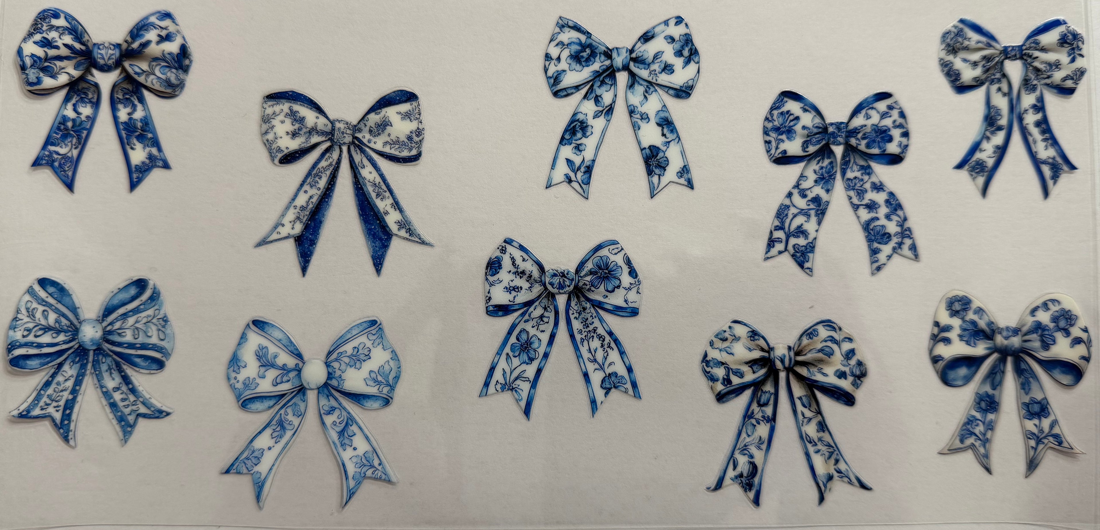 Blue Bows 16oz Uv DTF Wrap