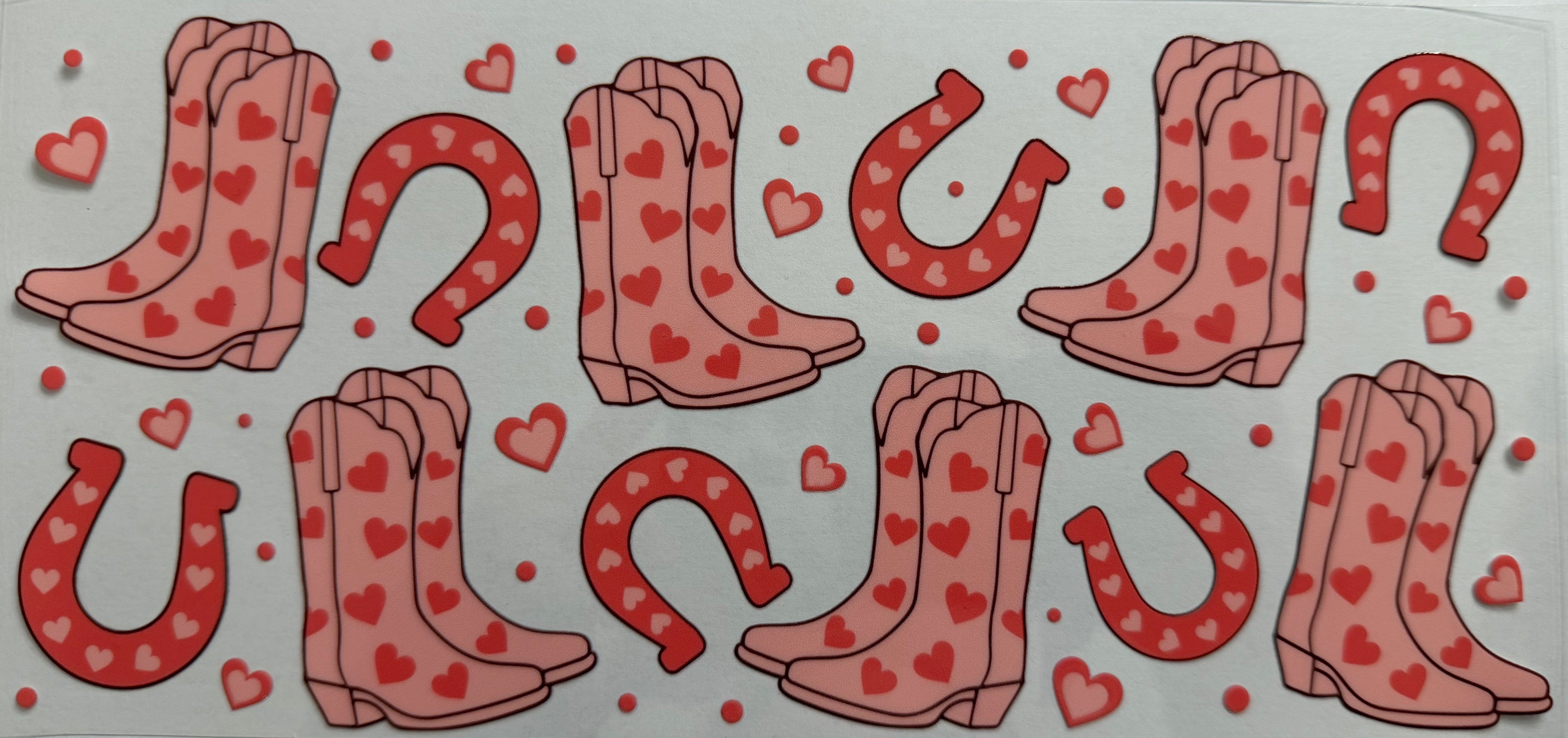 Light pink boots 16oz Uv DTF Wrap