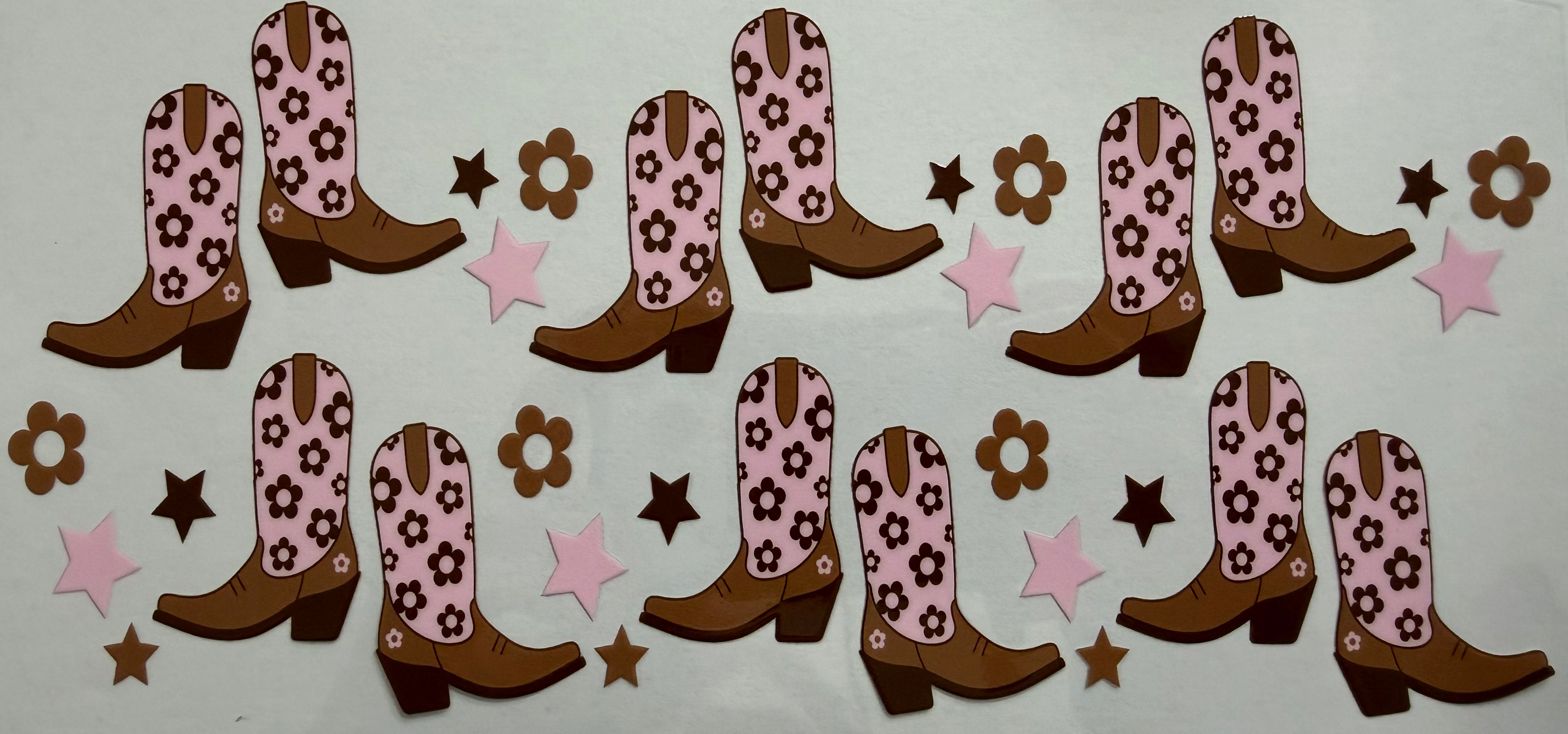 Cowgirl boots 16oz Uv DTF Wrap