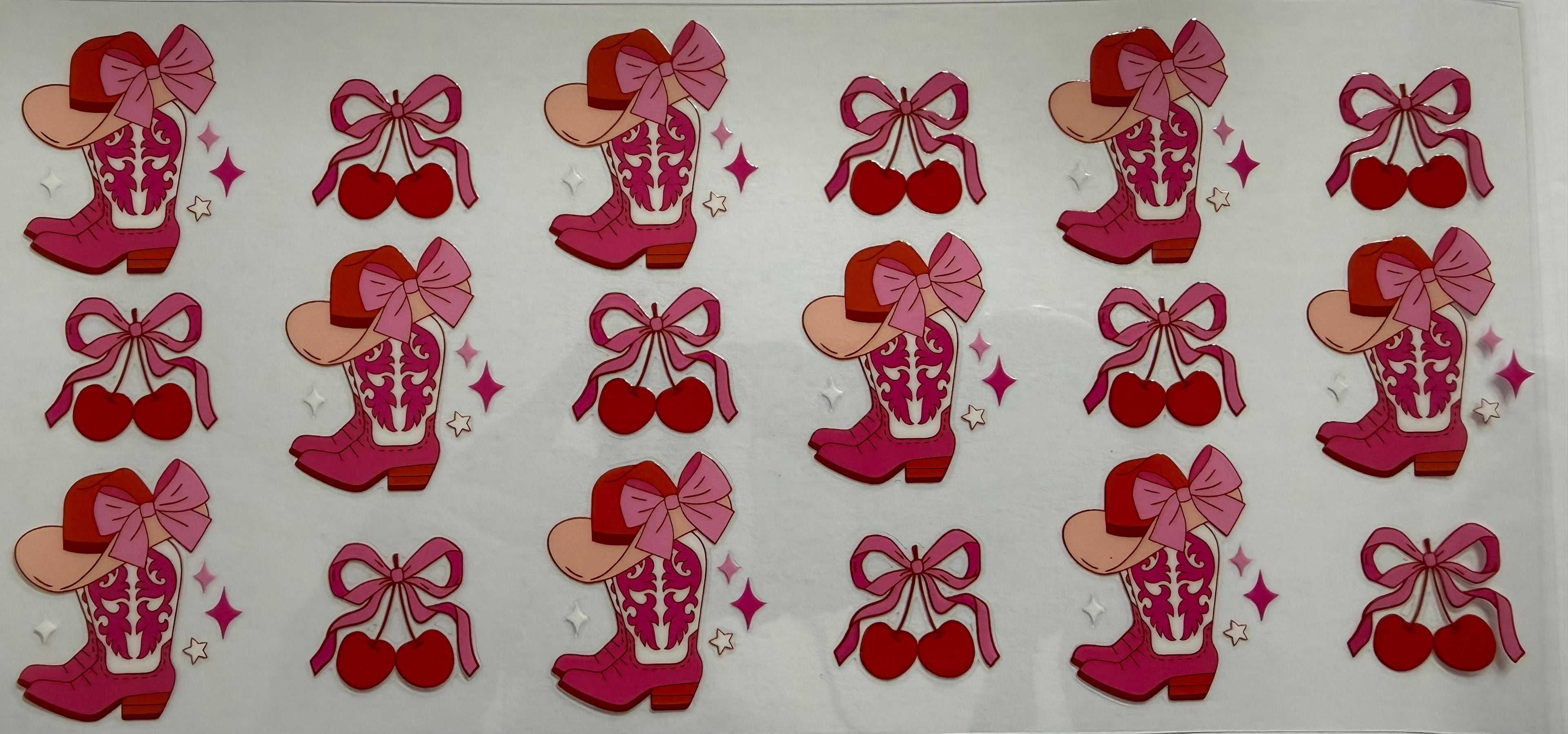Pink boots 16oz Uv DTF Wrap