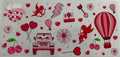 Red cute symbols 16oz Uv DTF Wrap