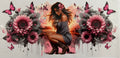 Pink flowers 16oz Uv DTF Wrap