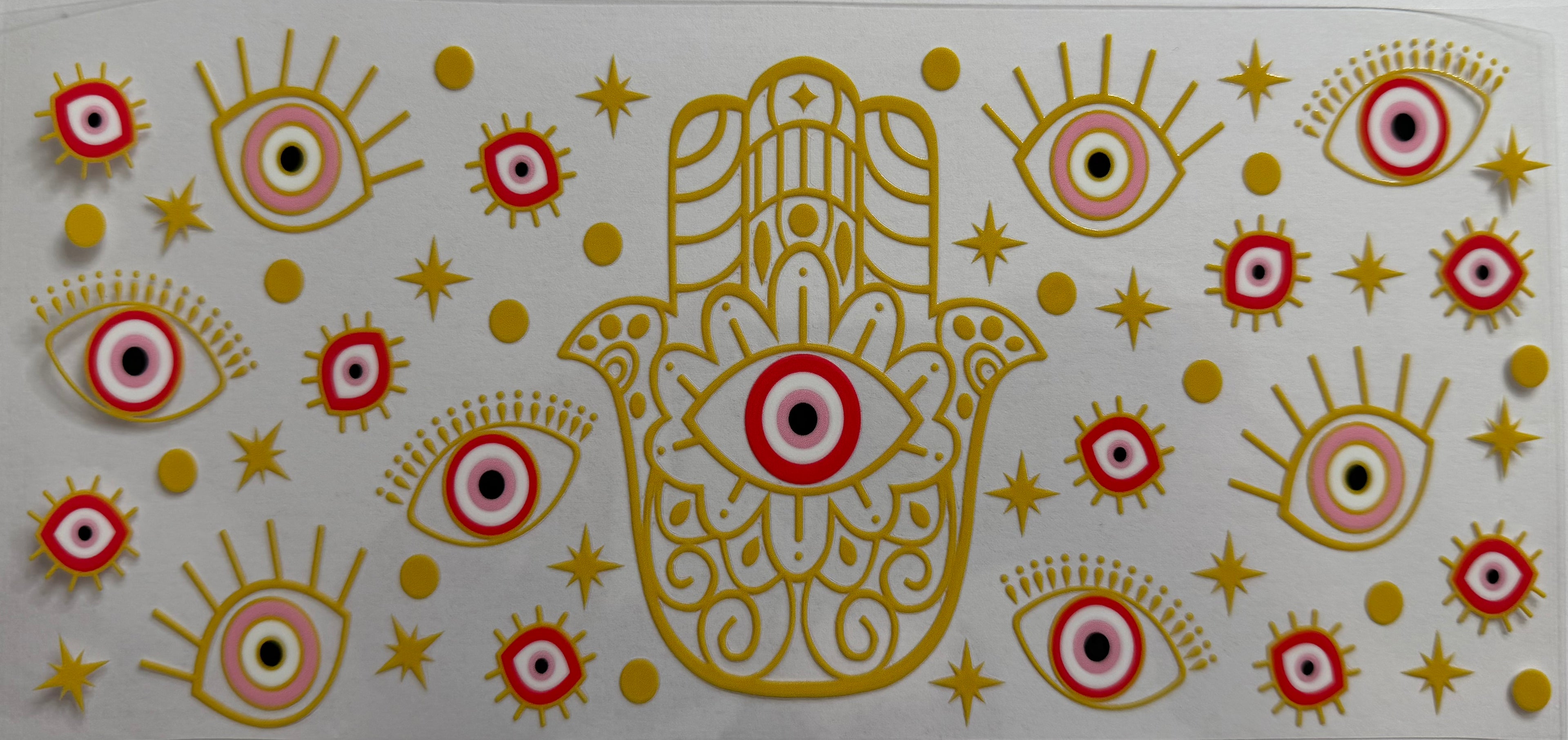 Red evil eyes 16oz Uv DTF Wrap