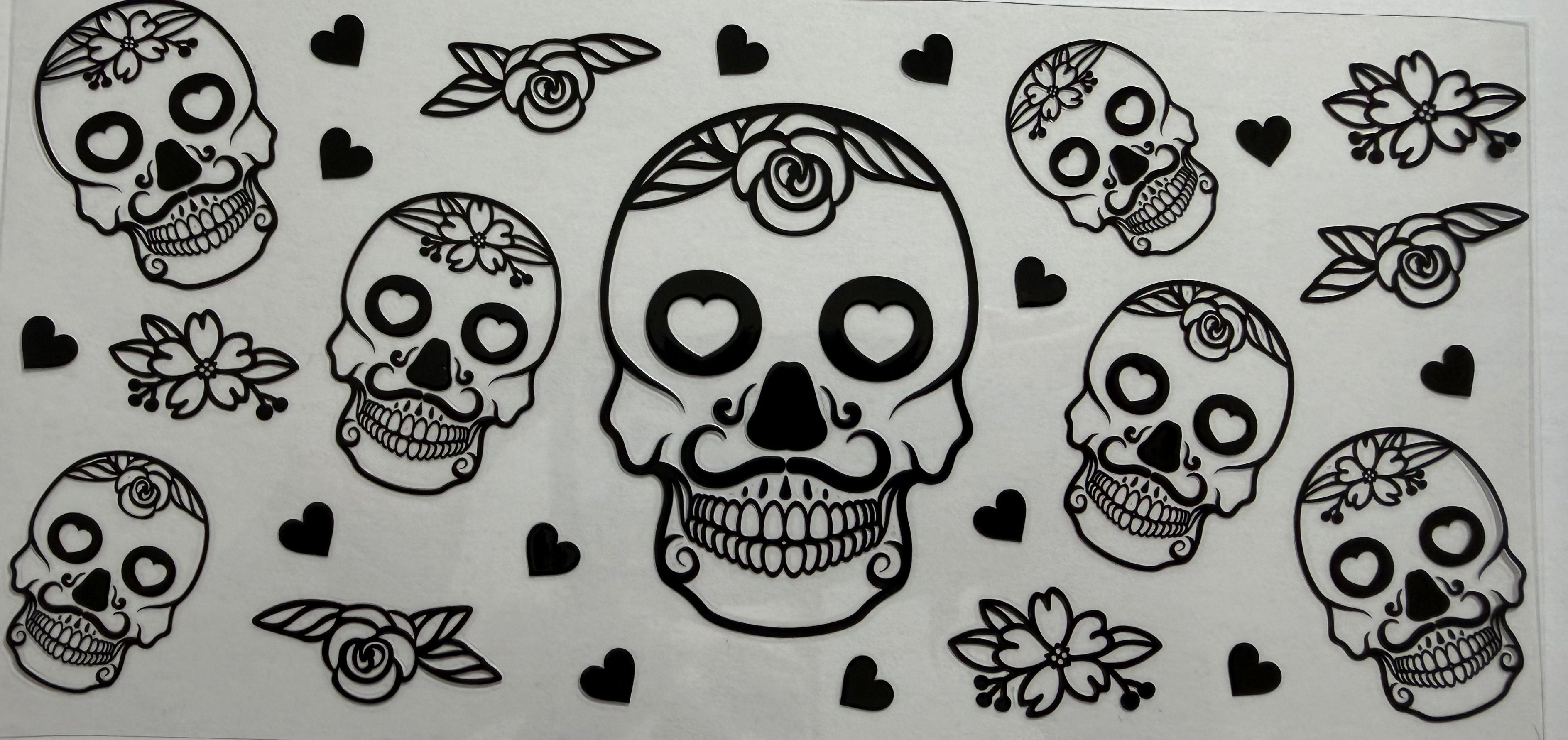 Skulls 16oz Uv DTF Wrap