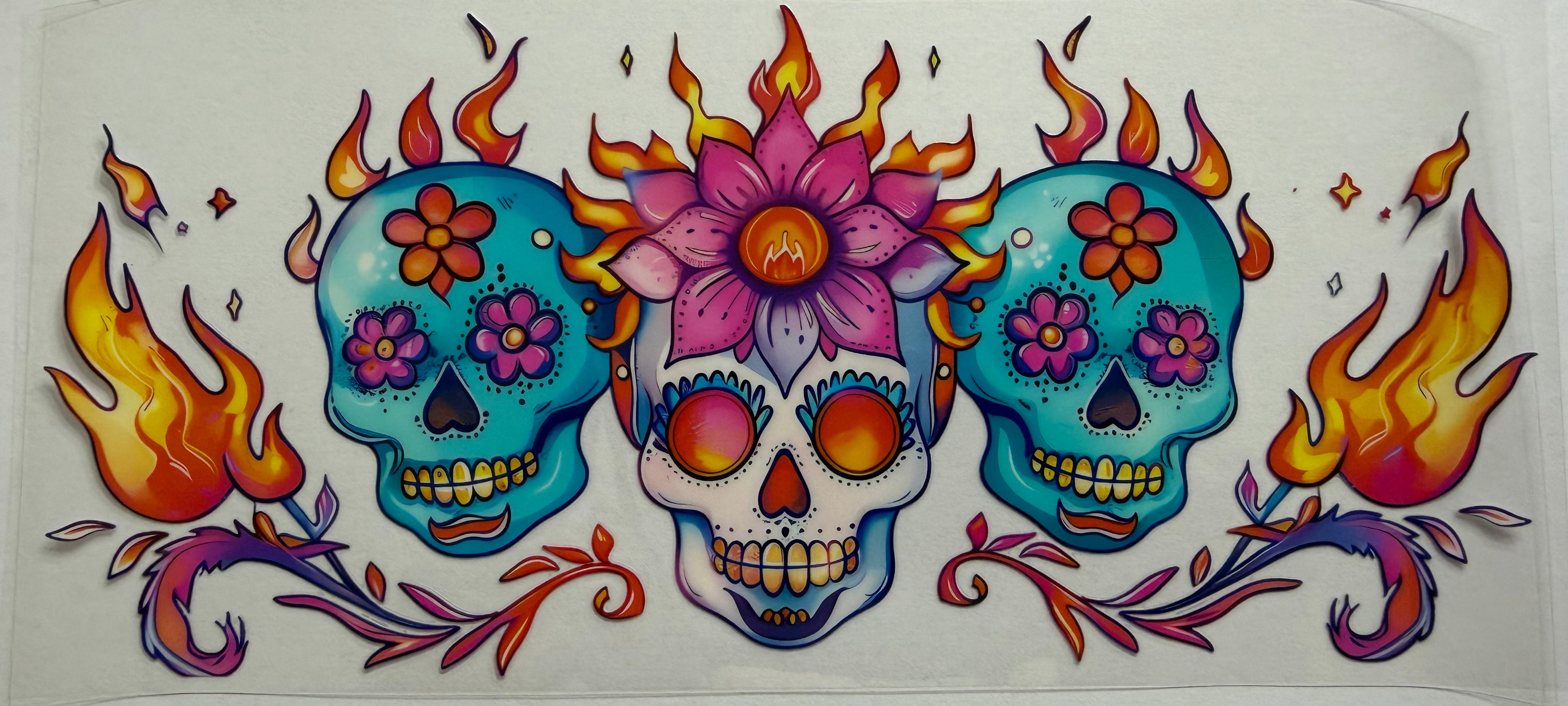 Skulls 16oz Uv DTF Wrap