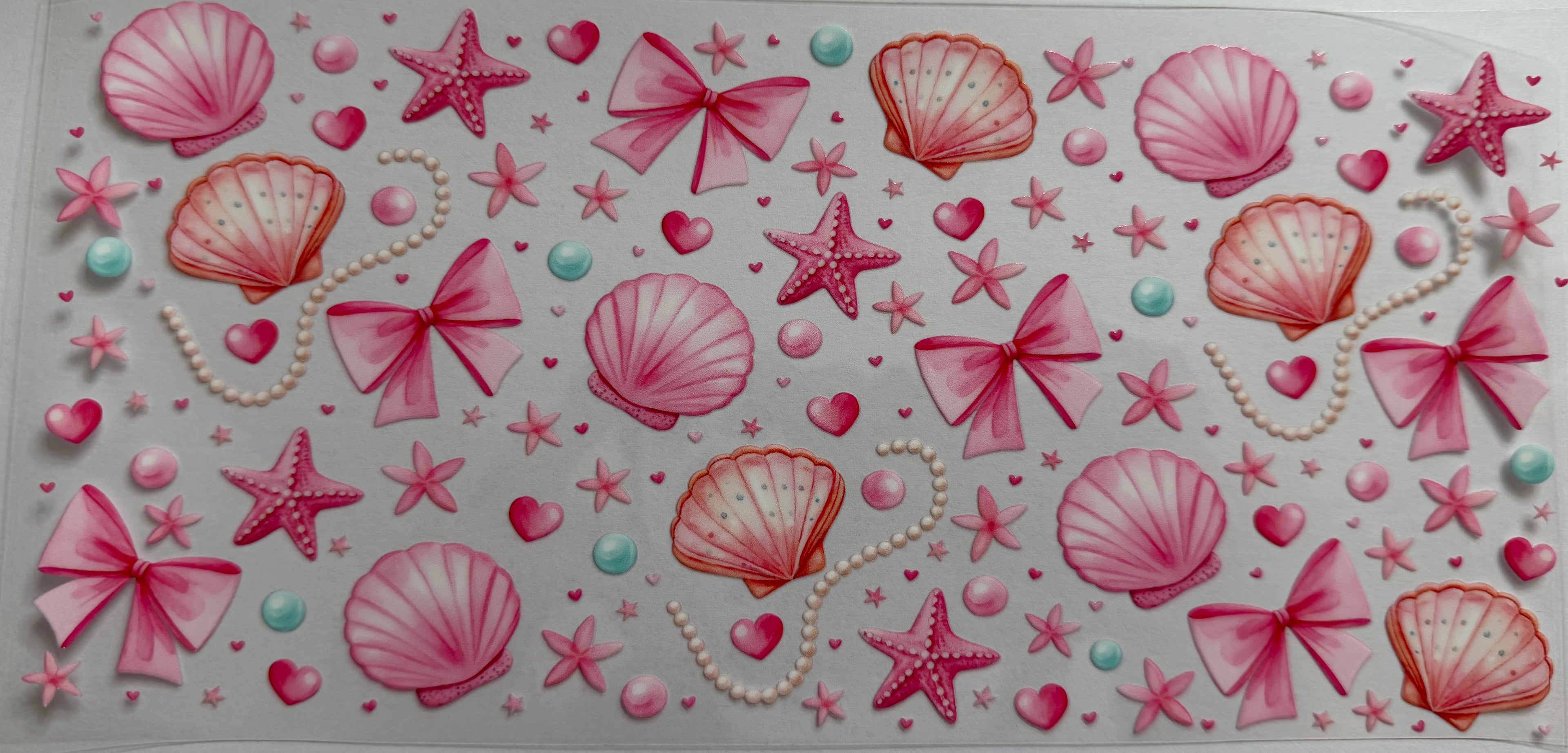 Pink shells 16oz Uv DTF Wrap